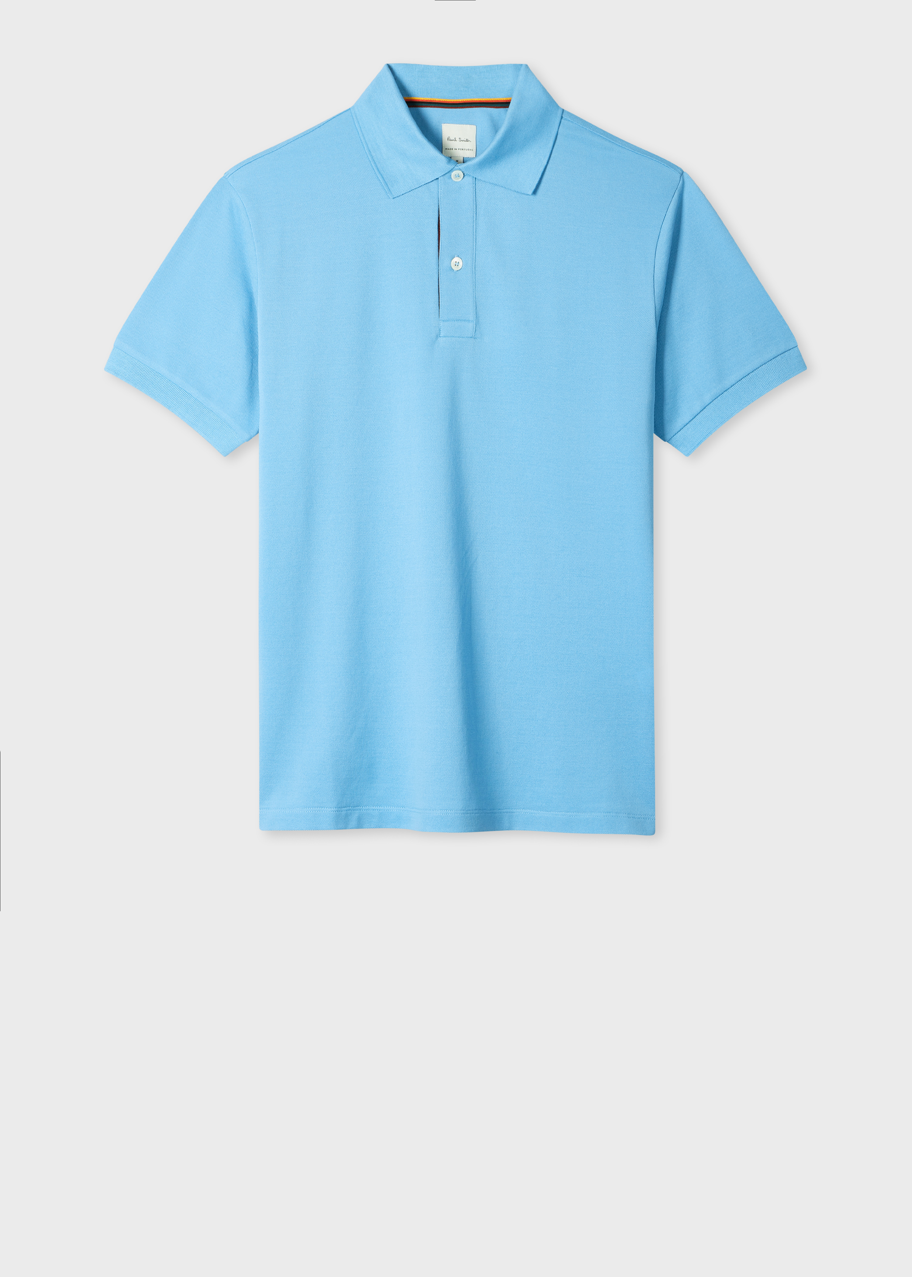 Pale Blue 'Artist Stripe' Placket Polo Shirt
