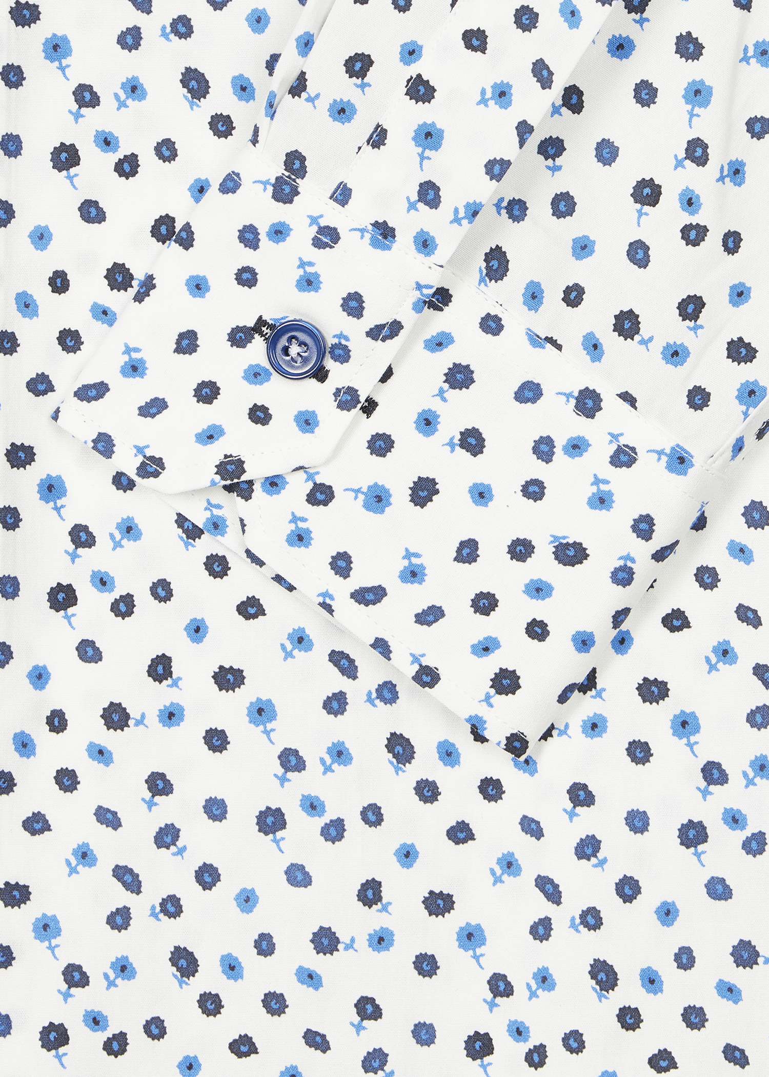 Tailored-Fit White 'Small Floral' Print Shirt