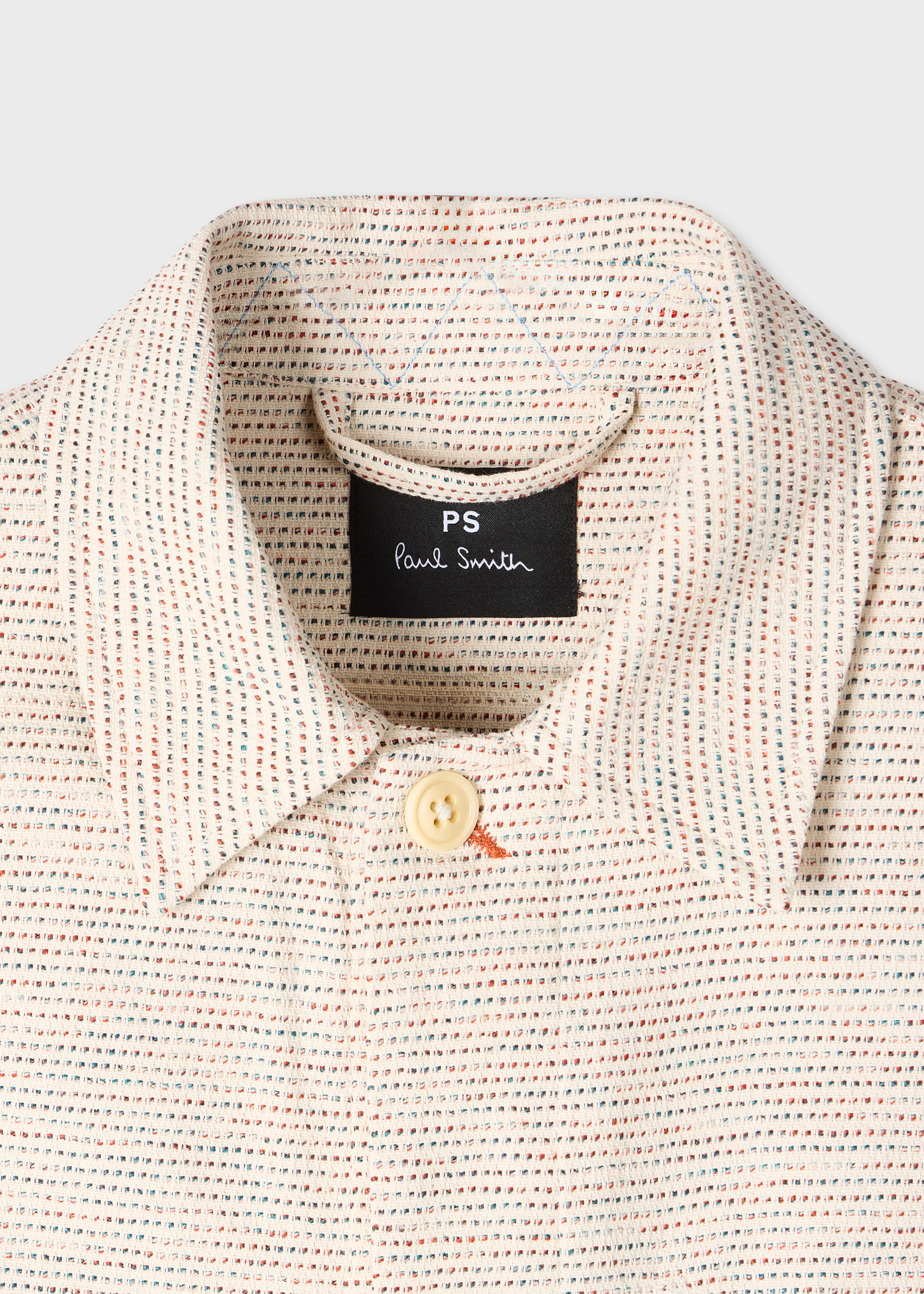 Ecru Multi-Textured Cotton Work Jacket