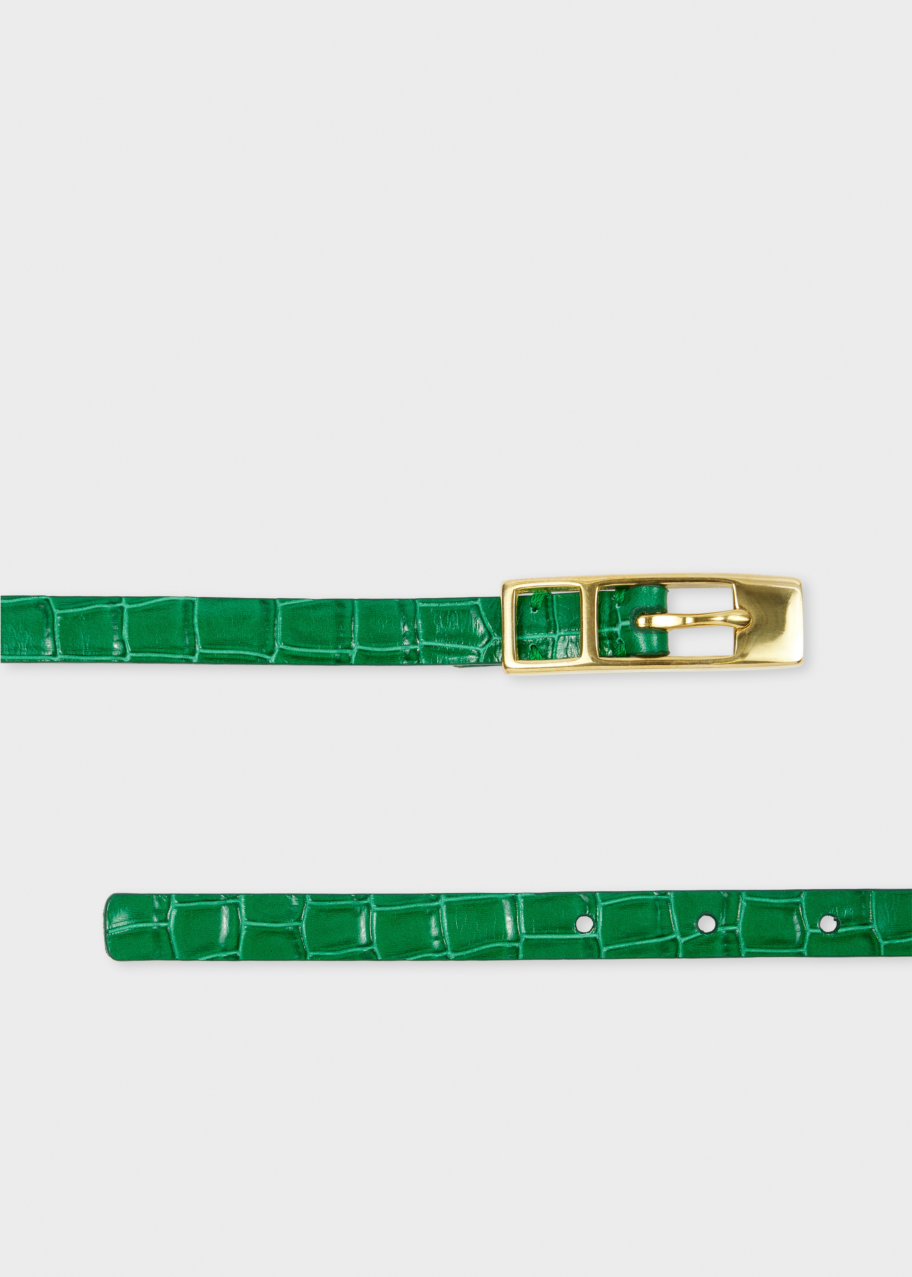 Women's Green Leather Croc Belt