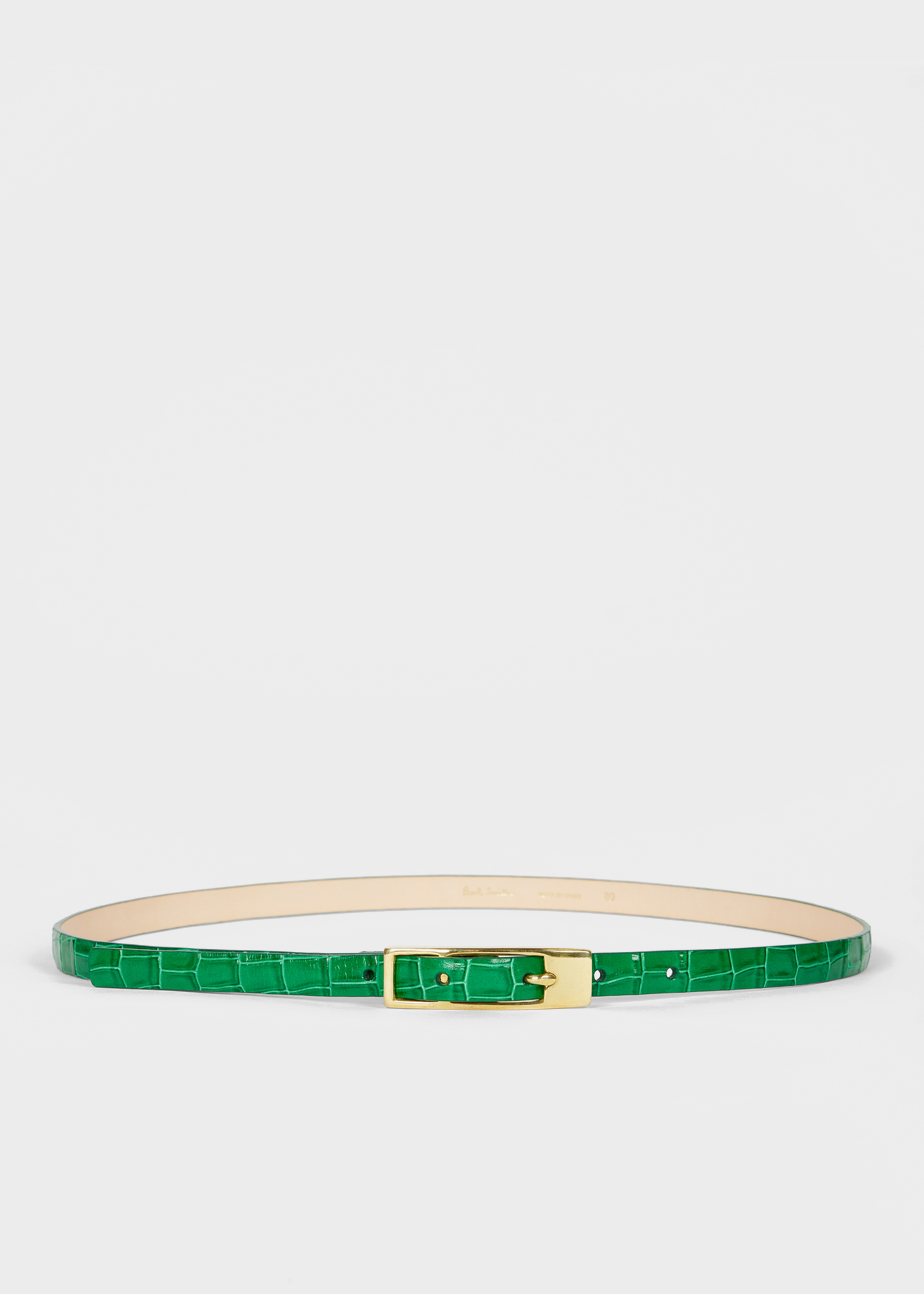 Women's Green Leather Croc Belt