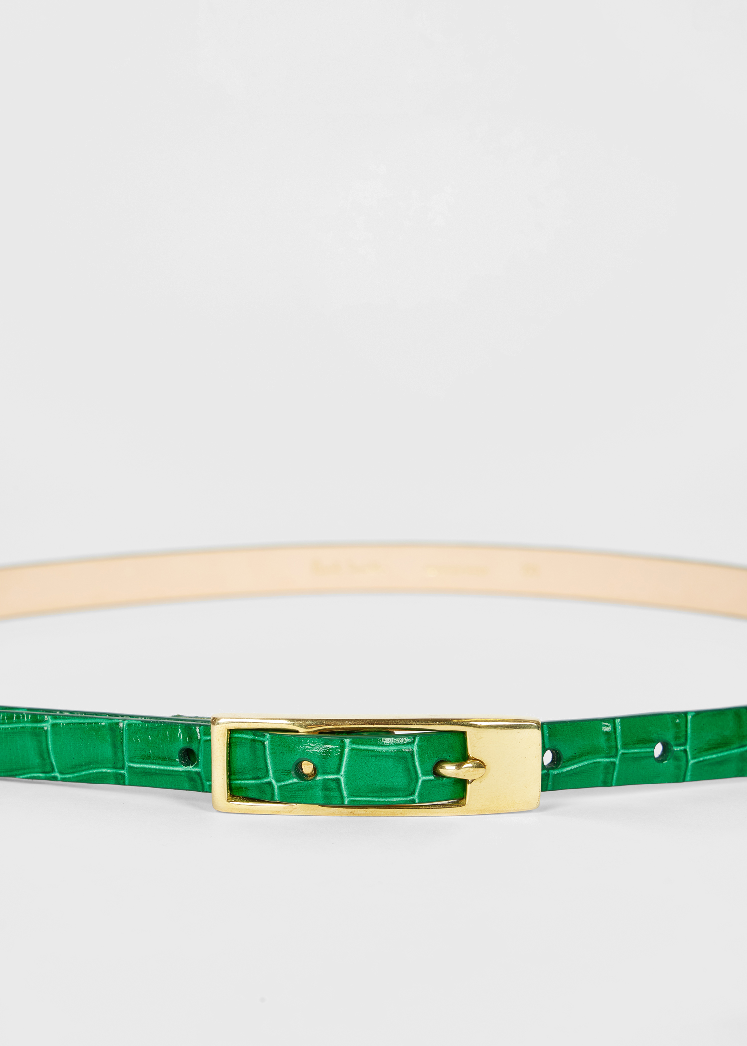 Women's Green Leather Croc Belt