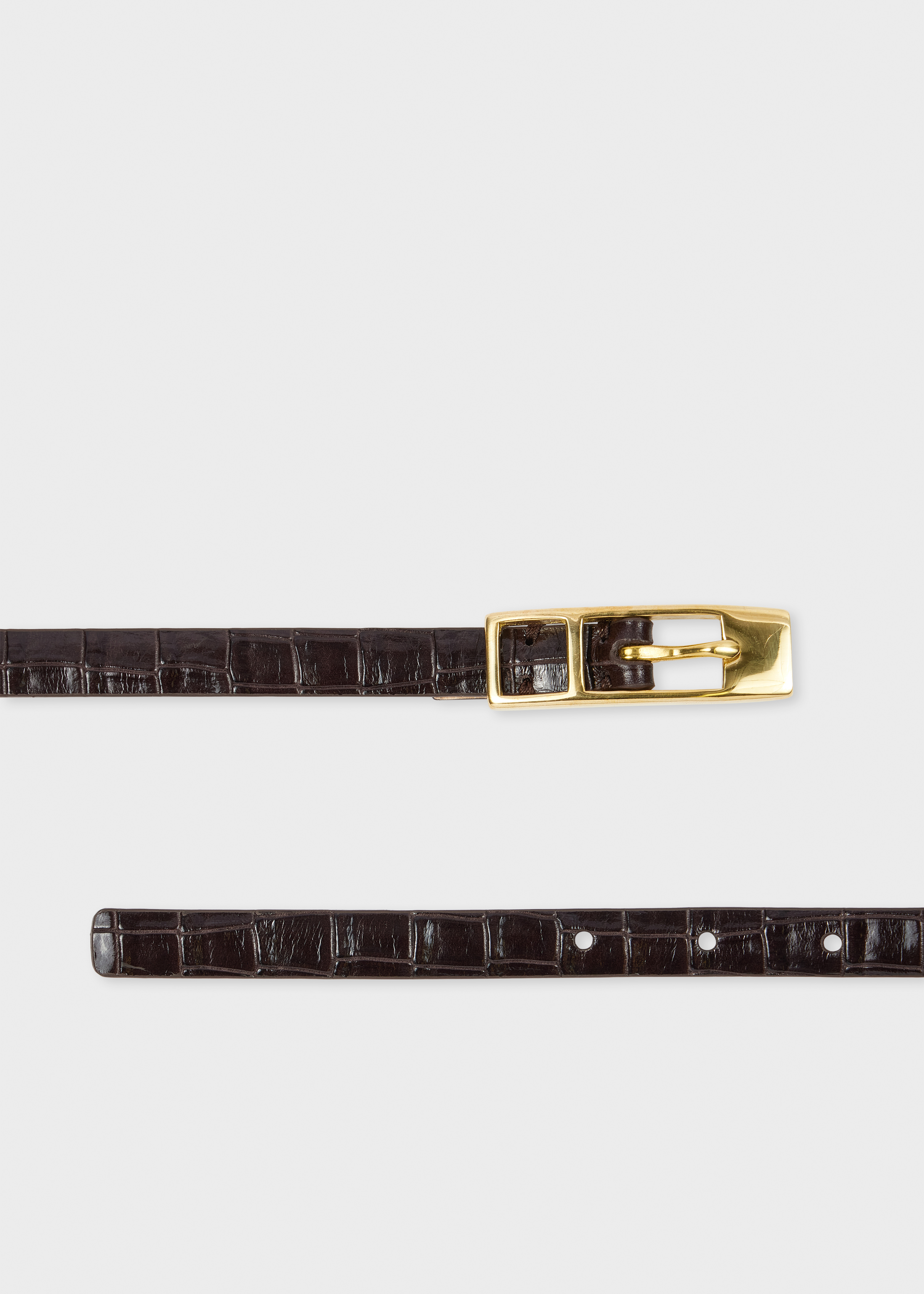 Women's Brown Leather Croc Belt Paul Smith