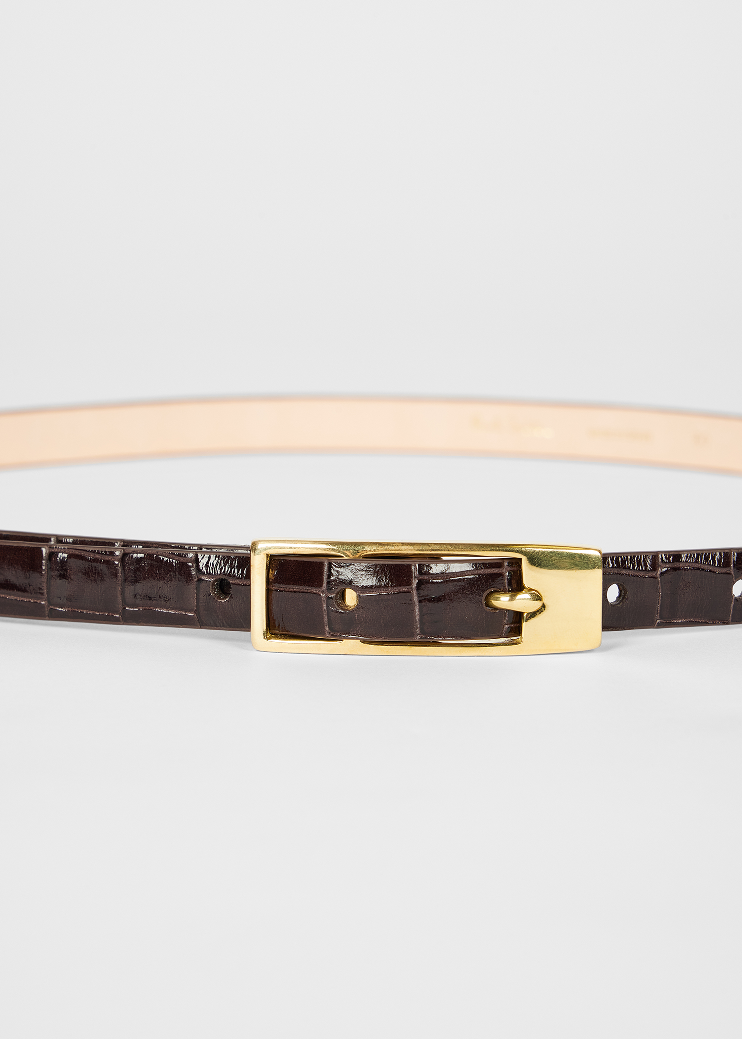 Women's Brown Leather Croc Belt Paul Smith