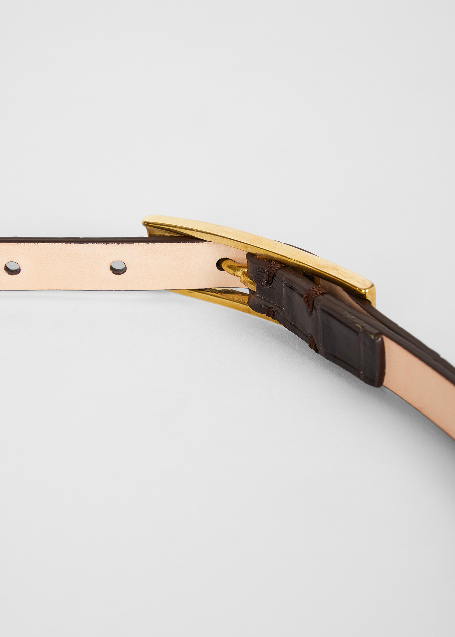 Women's Brown Leather Croc Belt Paul Smith