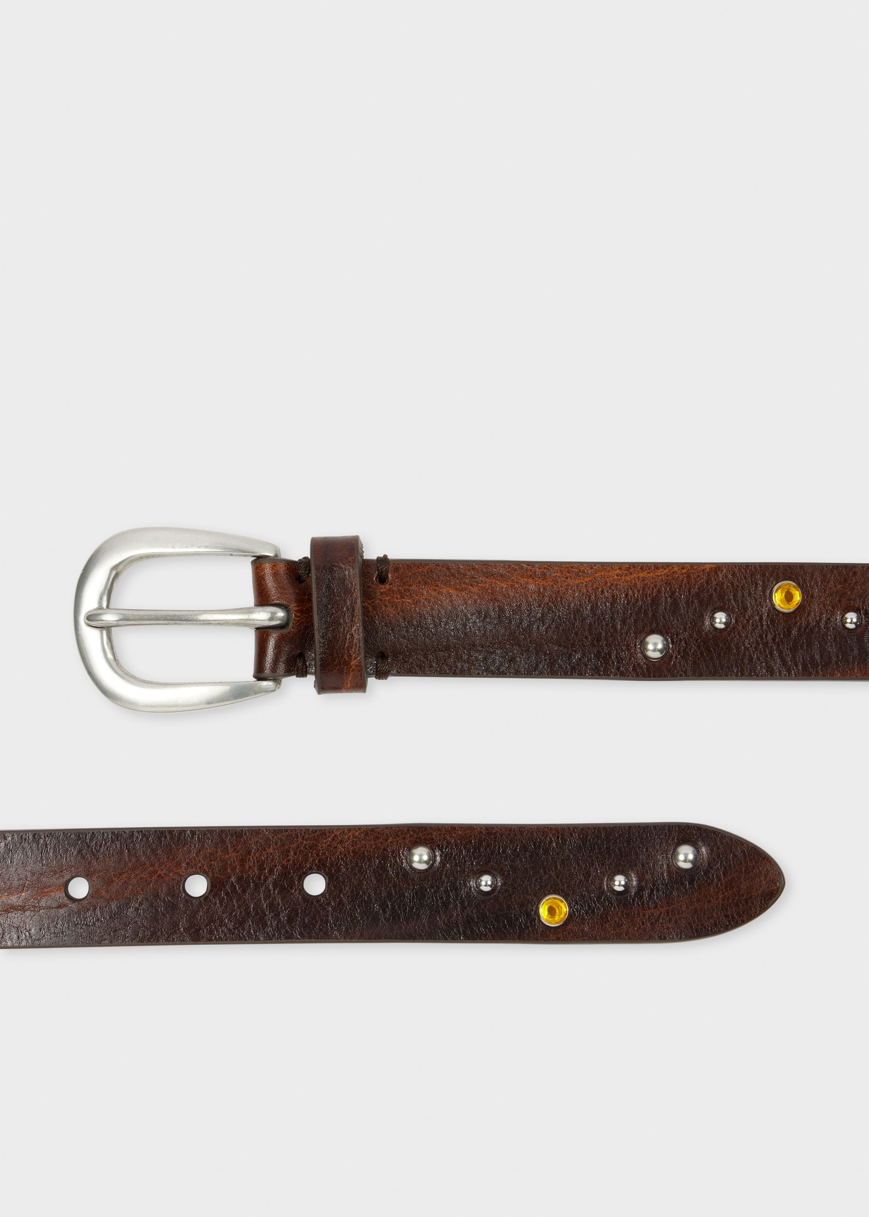 Brown Leather Studded Belt