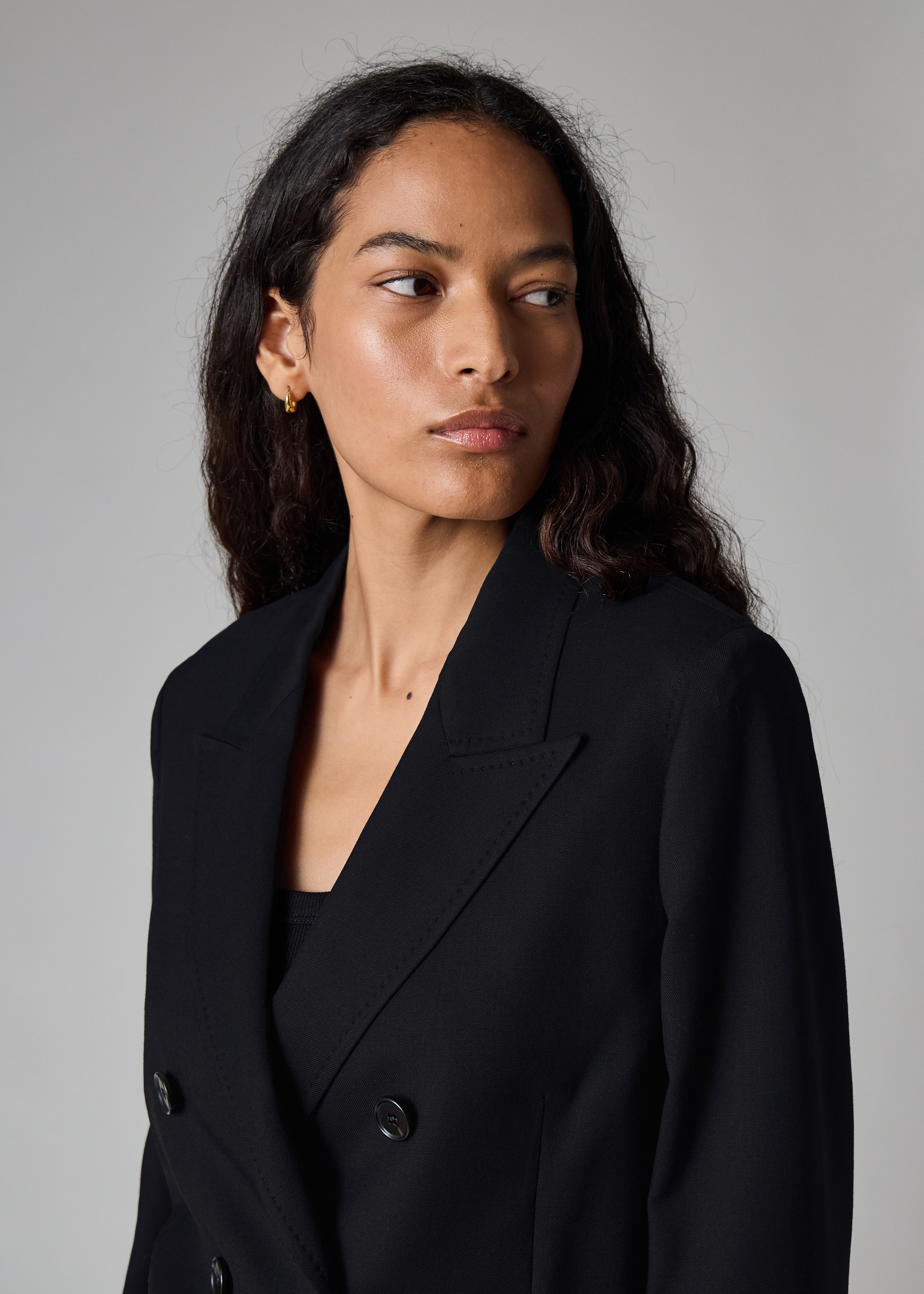 Women's A Suit To Travel In - Navy Unlined Double-Breasted Wool Blazer