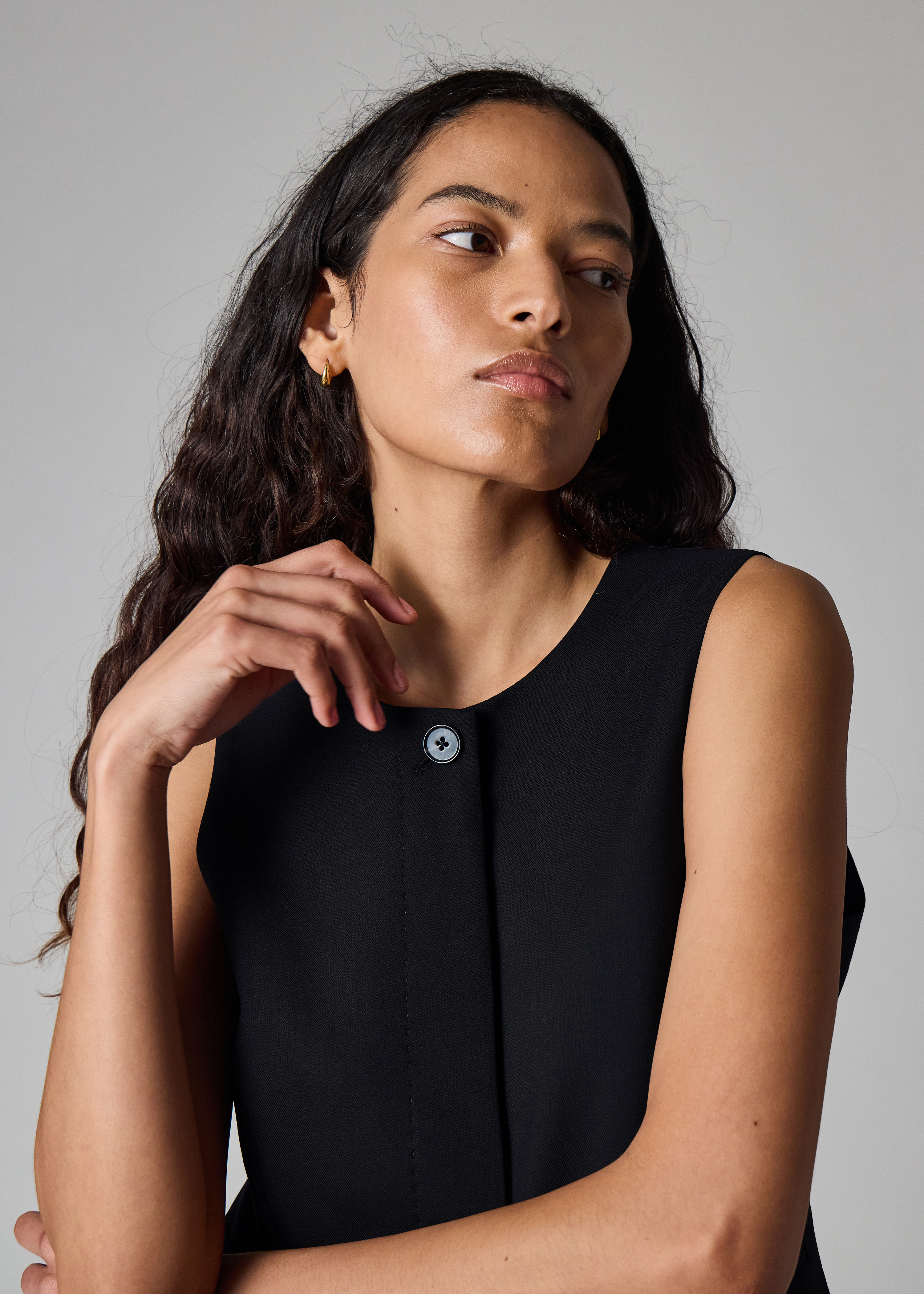 A Suit To Travel In - Women's Navy Wool Asymmetric Waistcoat