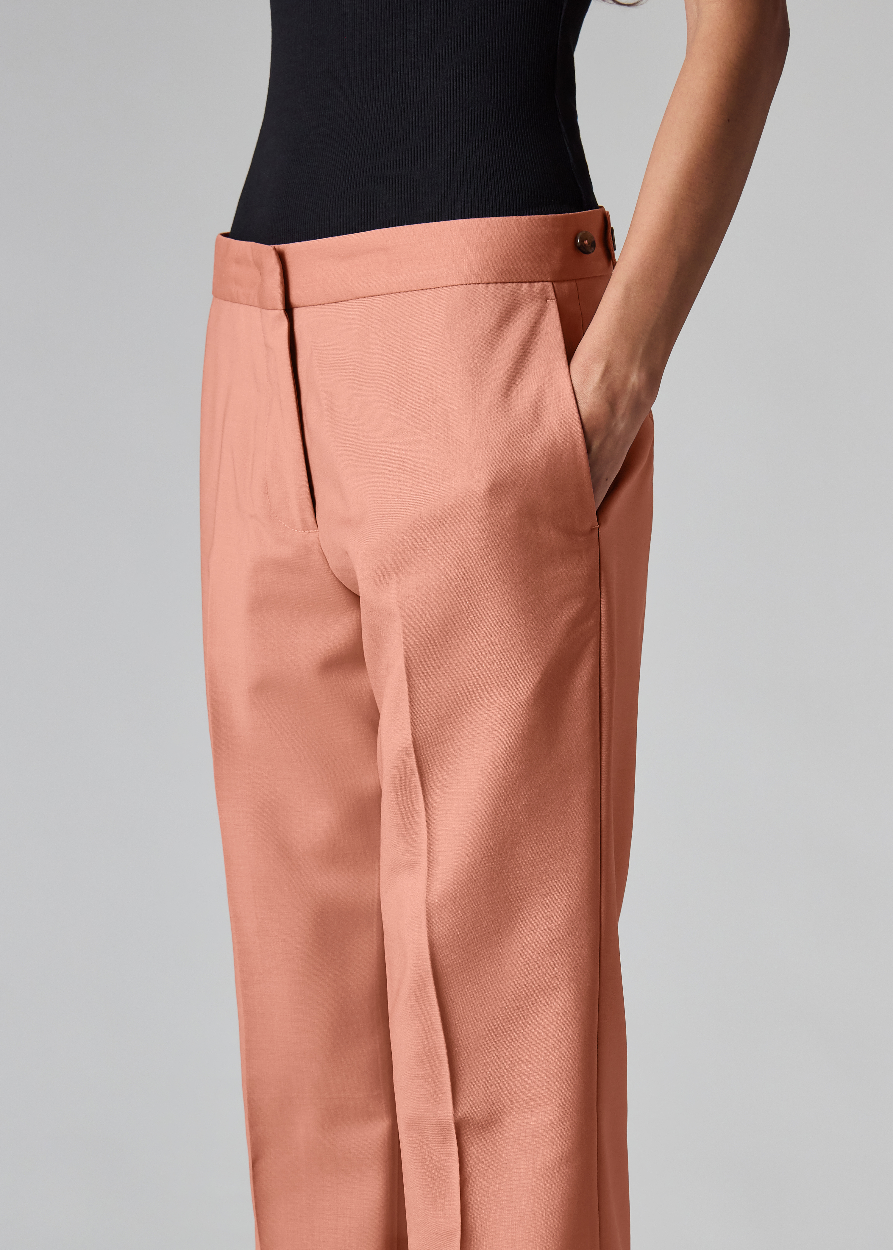 Women's Pink Slim-Fit Wool-Mohair Trousers