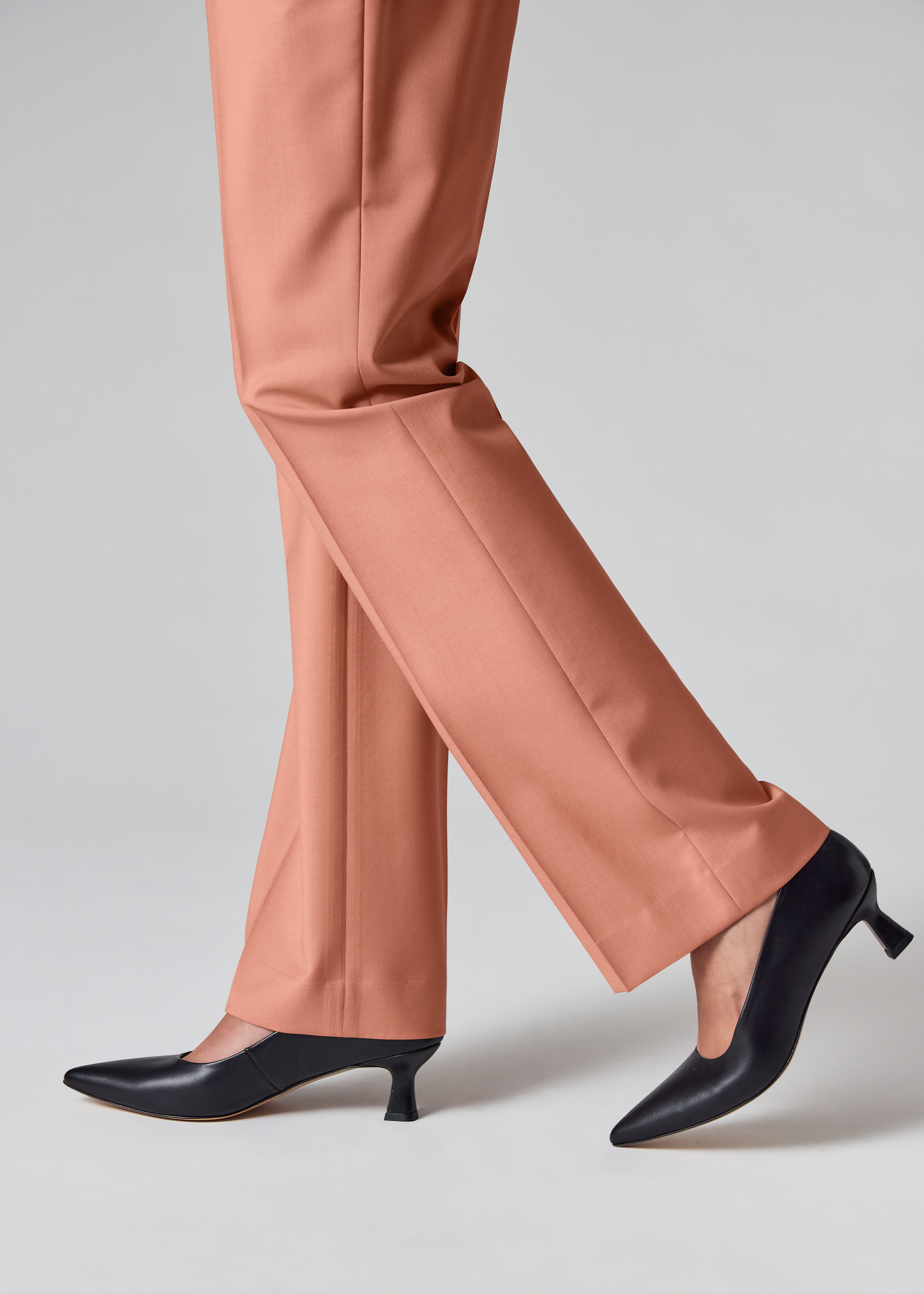 Women's Pink Slim-Fit Wool-Mohair Trousers