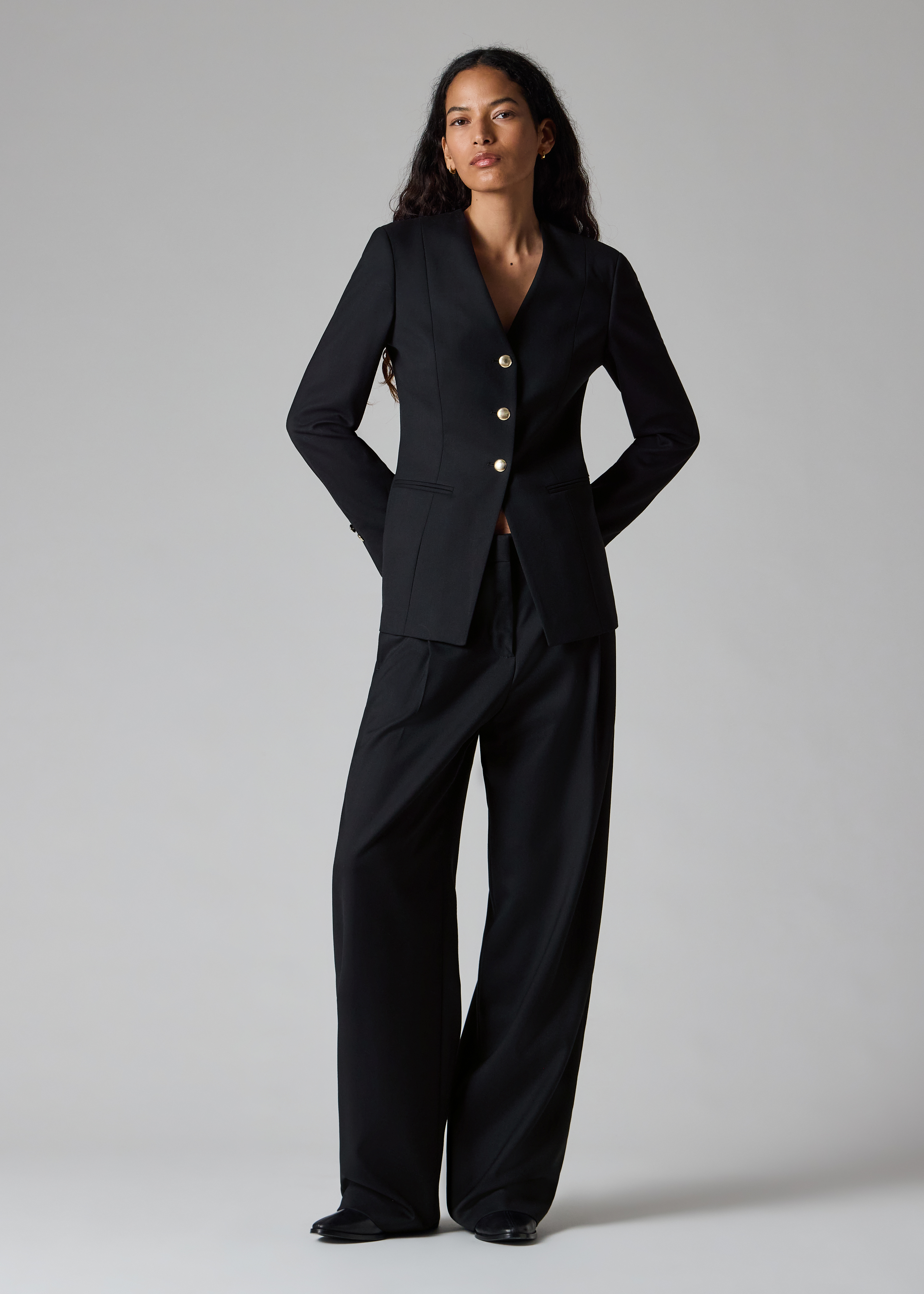 Women's A Suit To Travel In - Navy Collarless Tailored Blazer