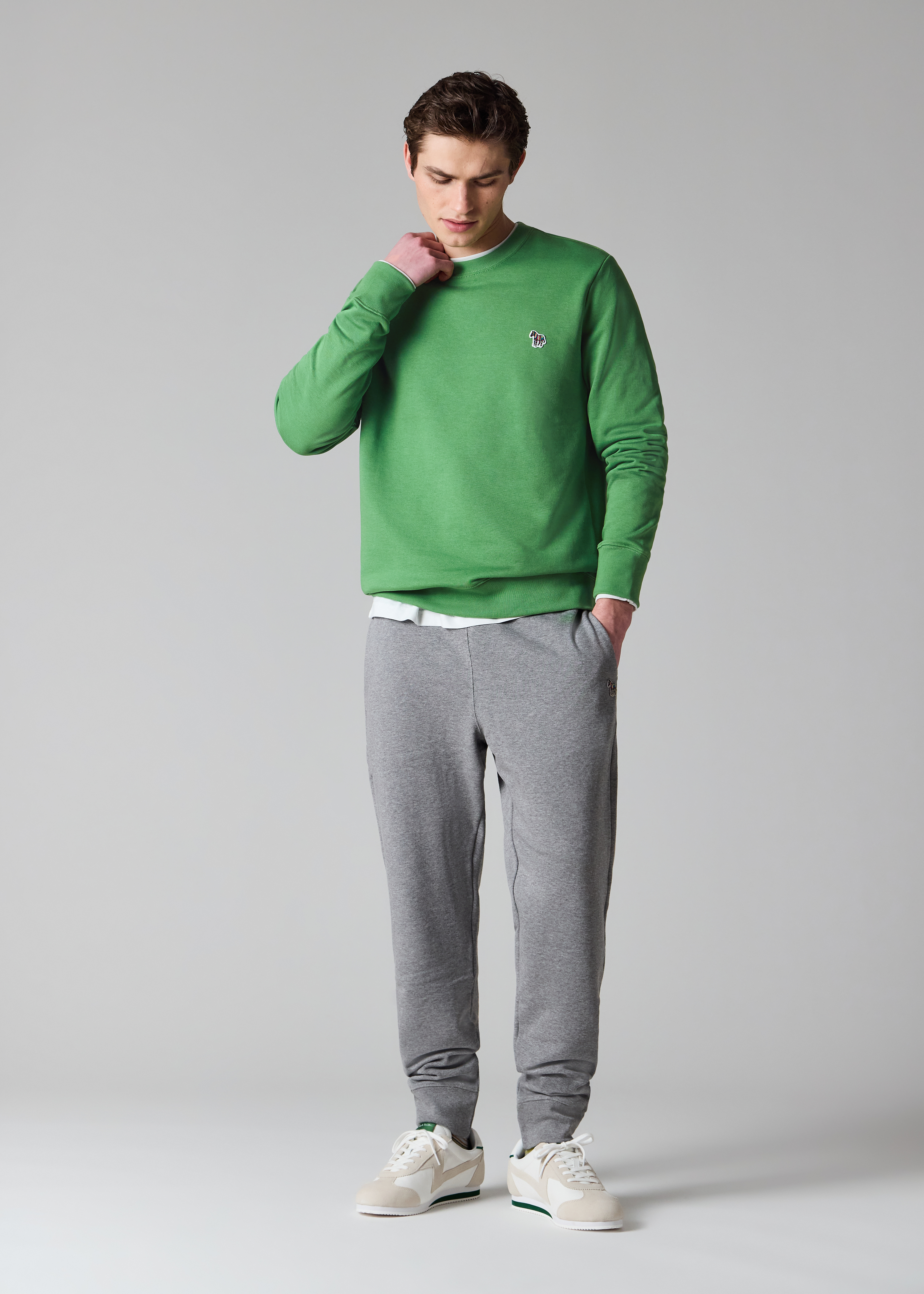 Mid Green Organic Cotton Zebra Logo Sweatshirt