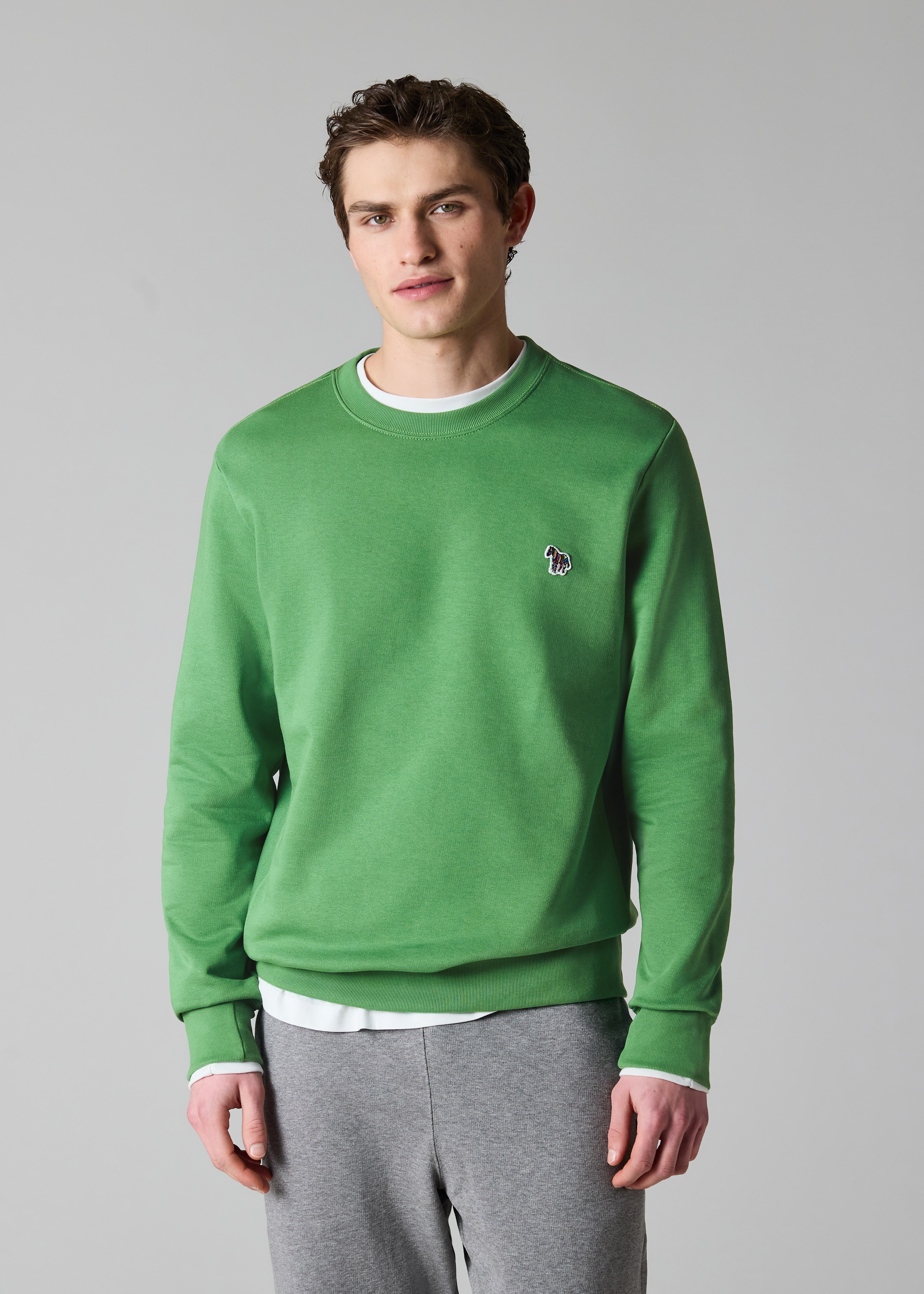 Mid Green Organic Cotton Zebra Logo Sweatshirt