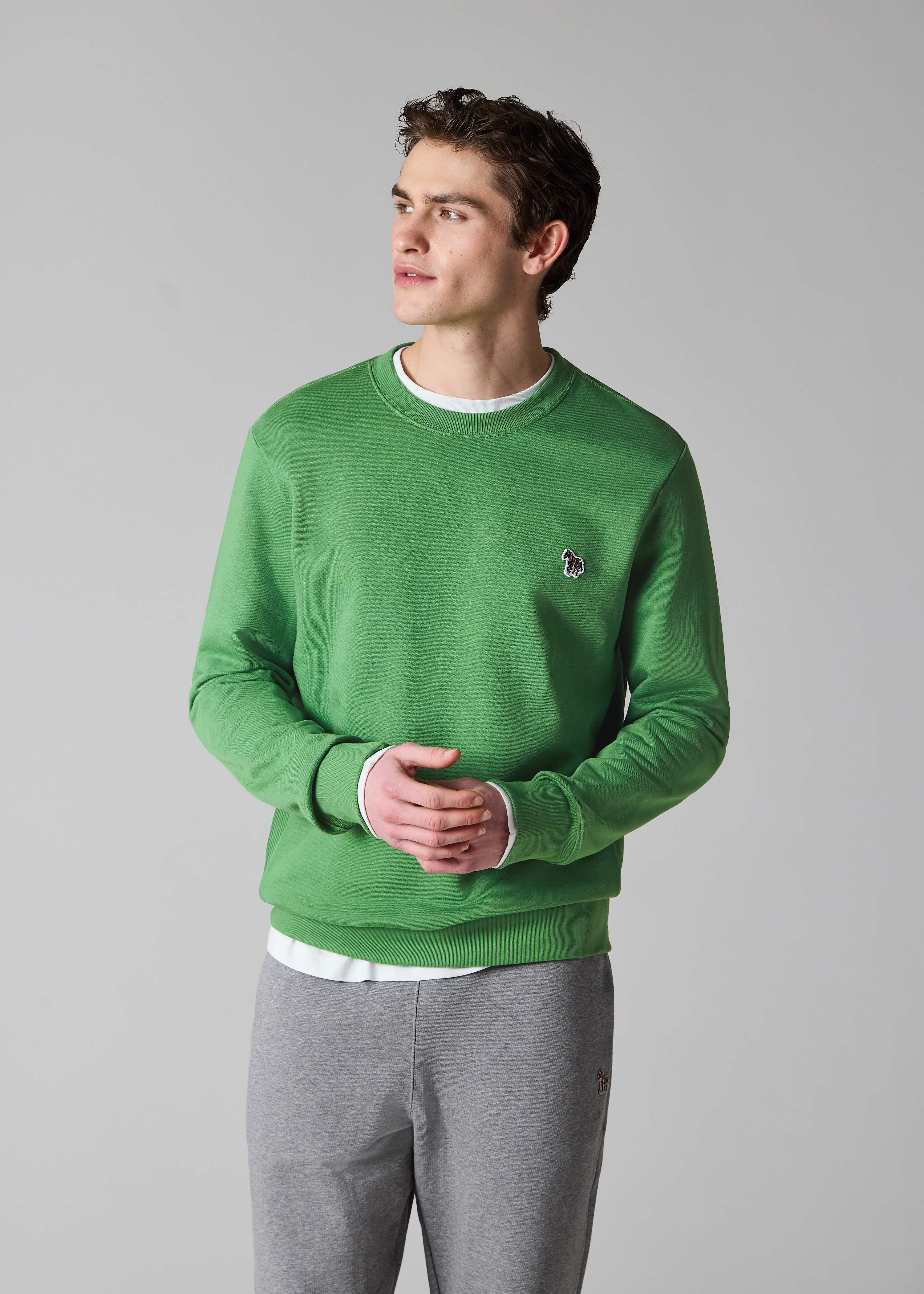 Mid Green Organic Cotton Zebra Logo Sweatshirt