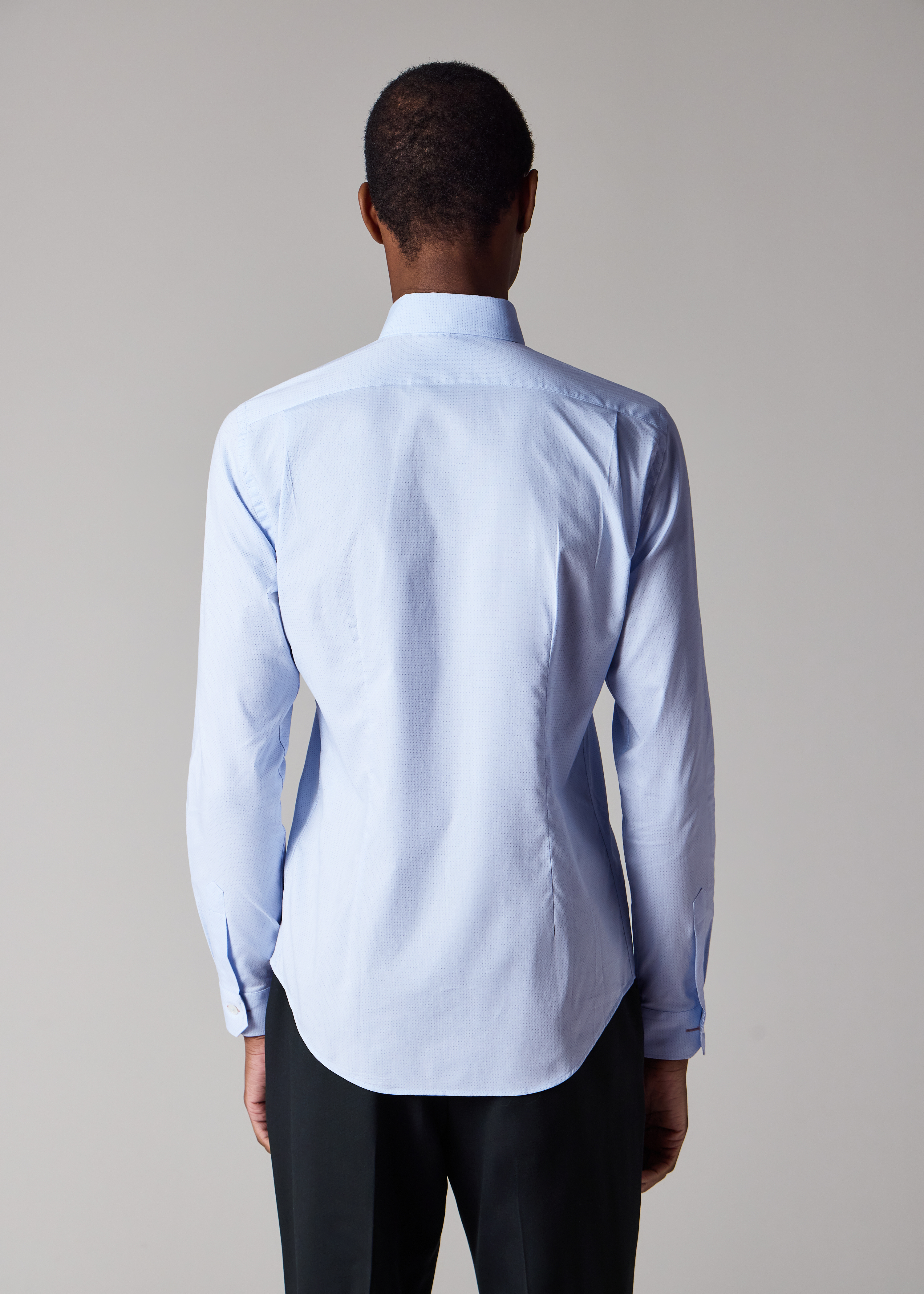 Super Slim-Fit Sky Blue Pin-Dot Easy Care Shirt