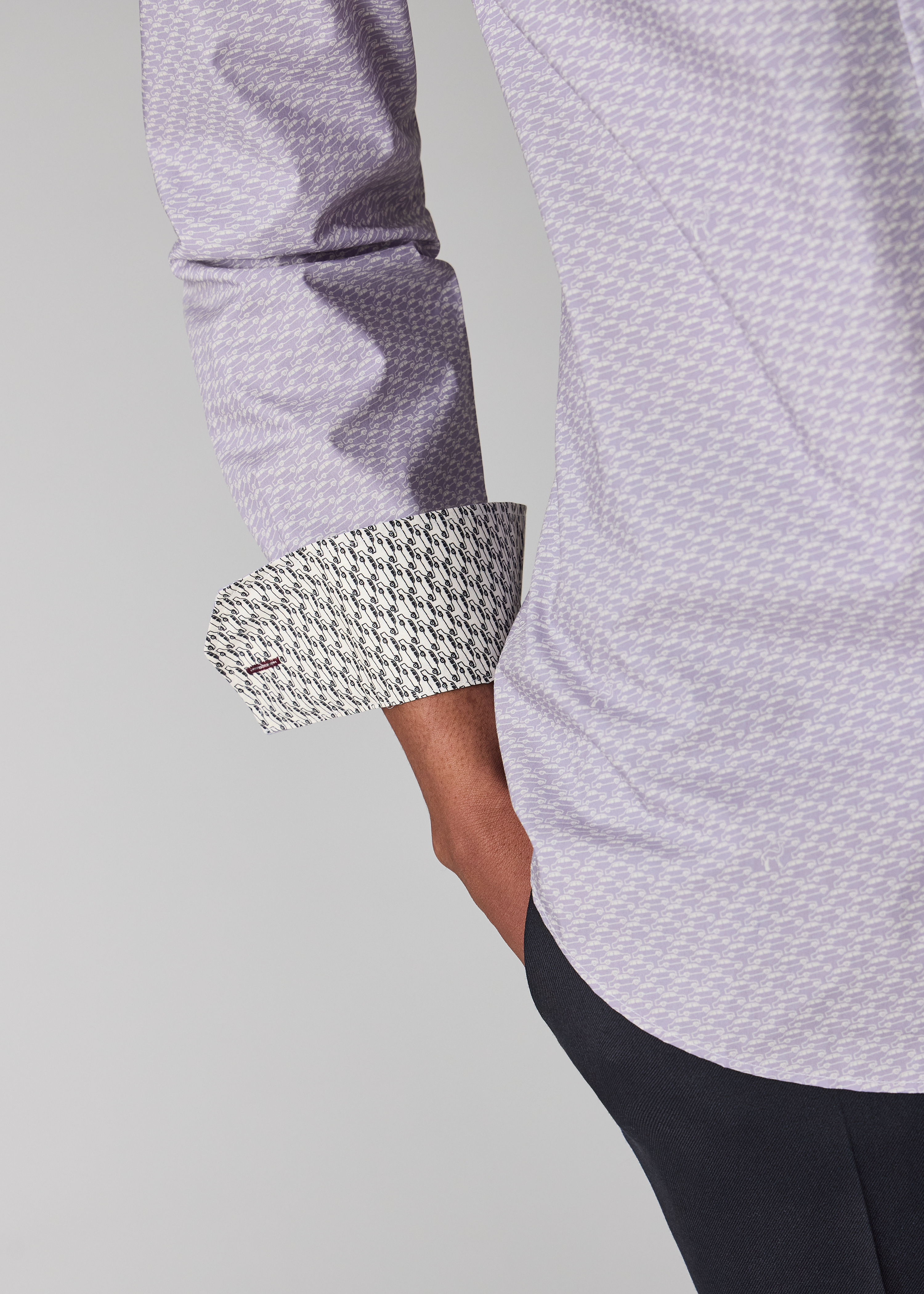 Tailored-Fit Lilac 'Cars and Camels' Shirt