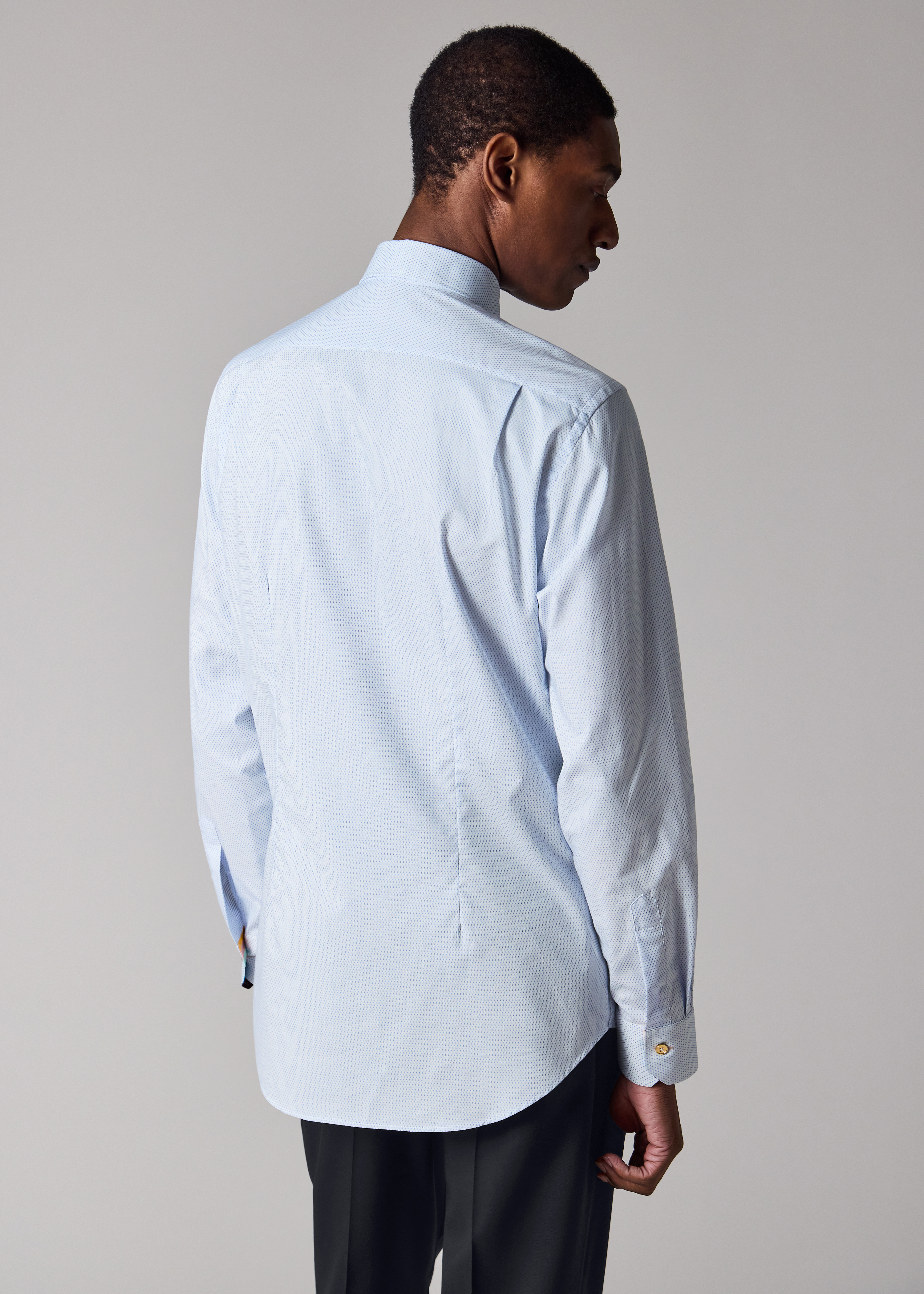 Tailored-Fit Light Blue Dot Easy Care Shirt
