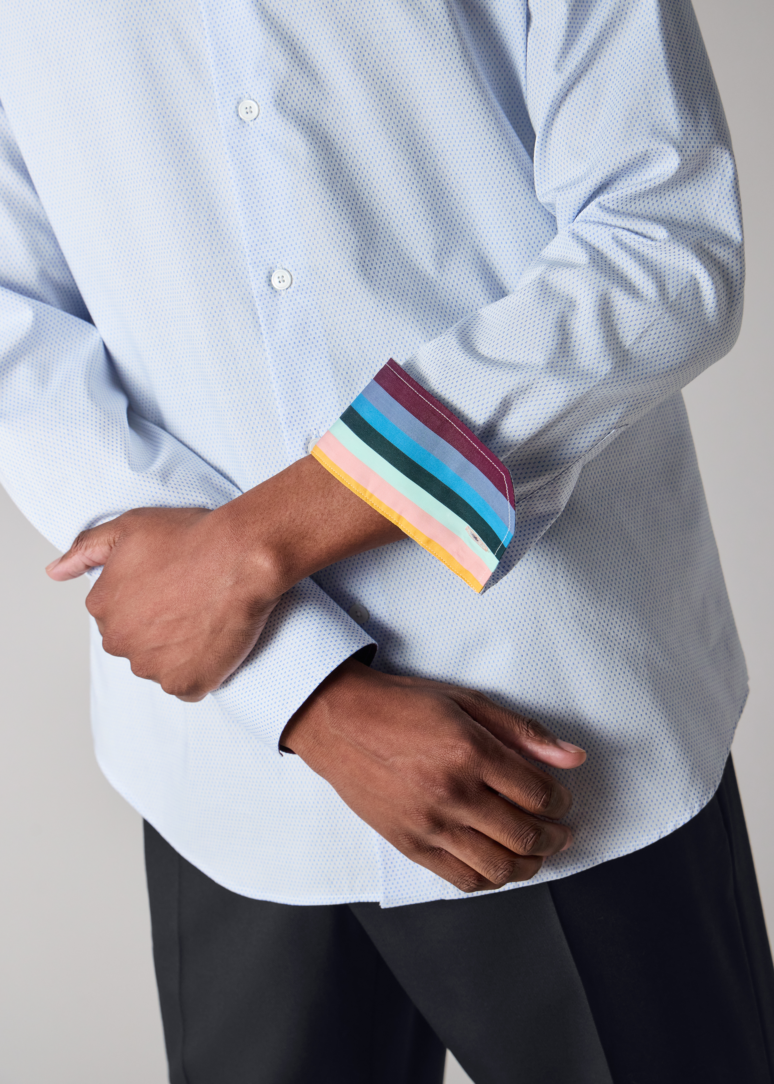 Tailored-Fit Light Blue Dot Easy Care Shirt