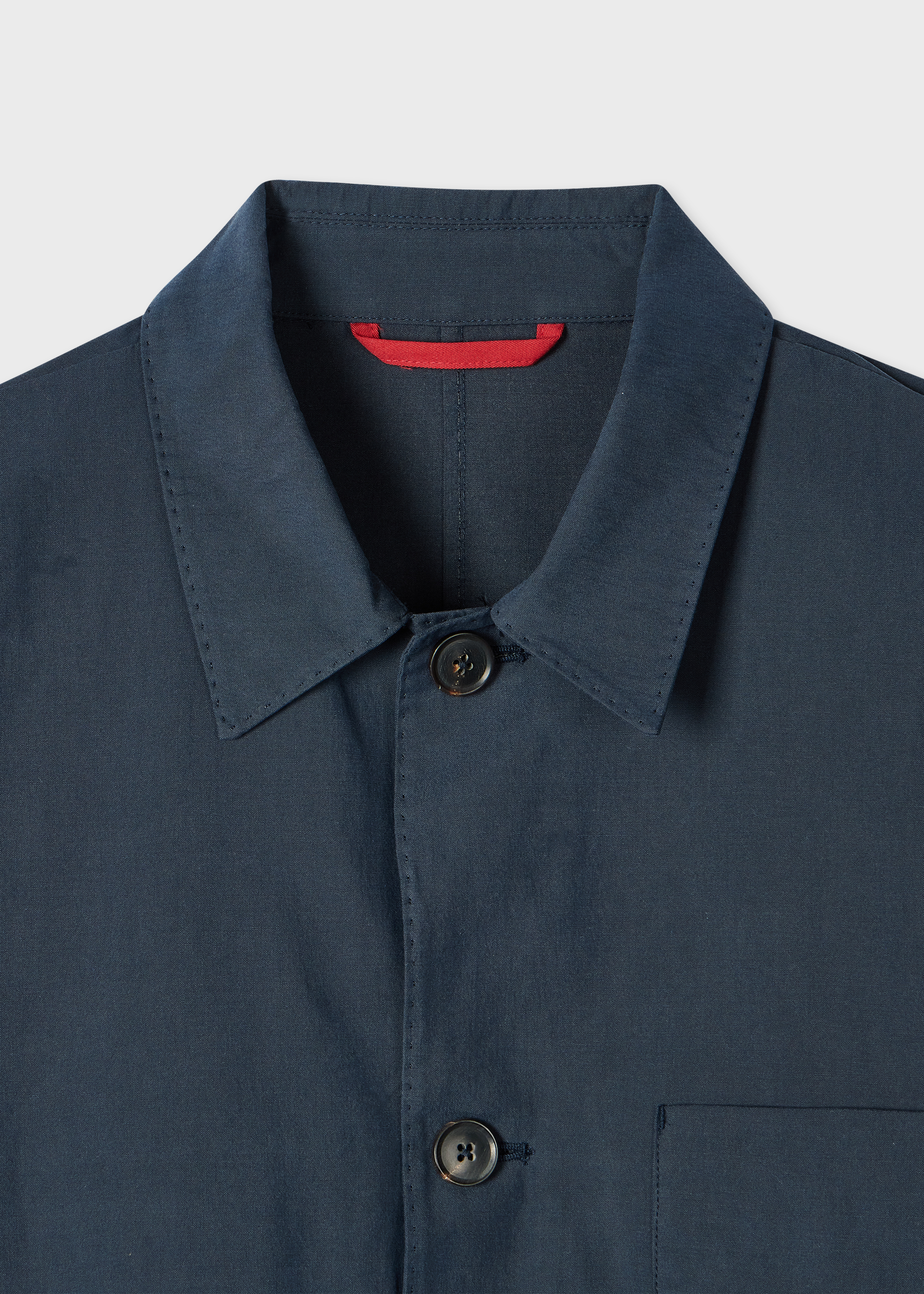 Washed Navy Cotton-Lyocell Work Jacket