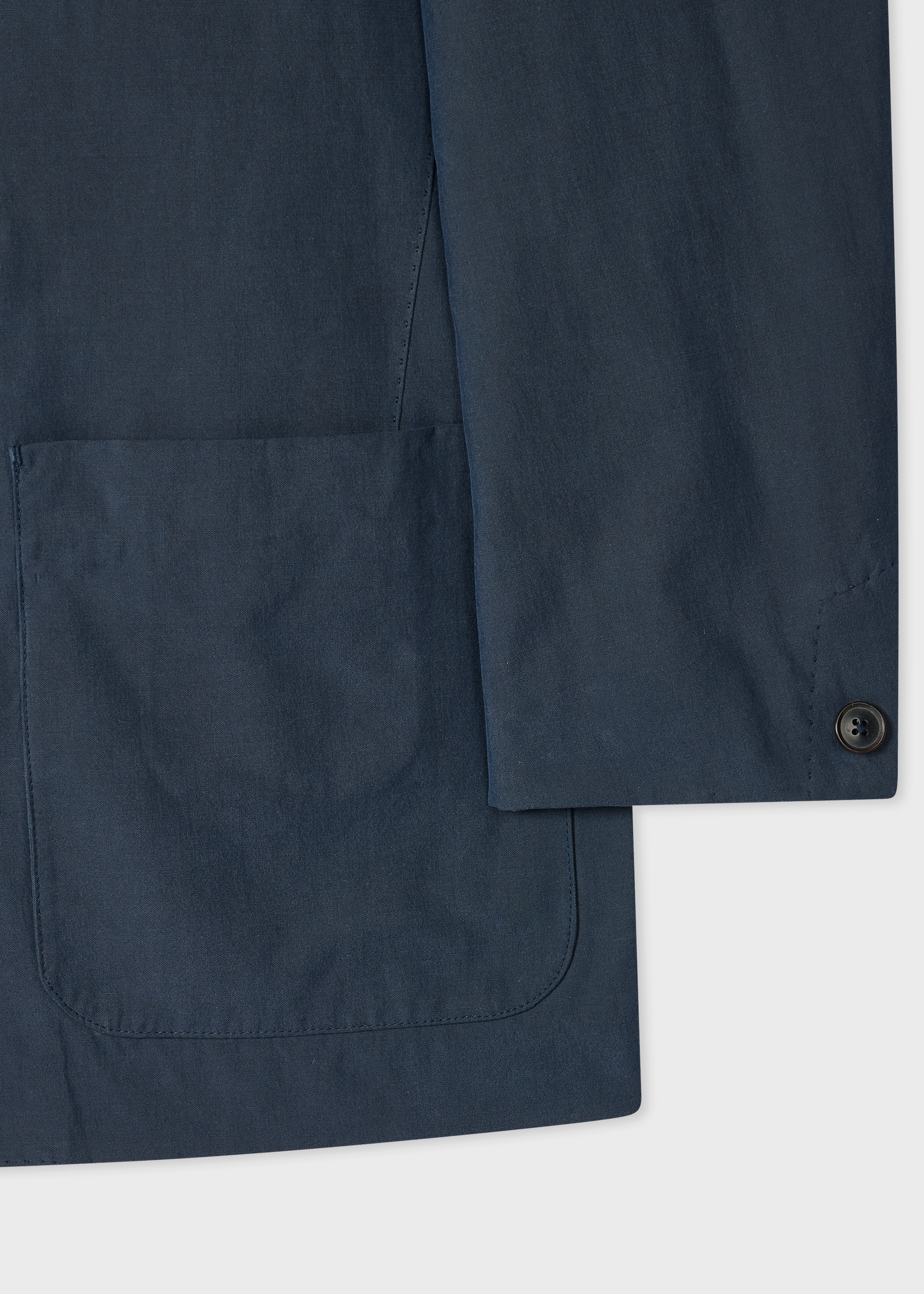 Washed Navy Cotton-Lyocell Work Jacket