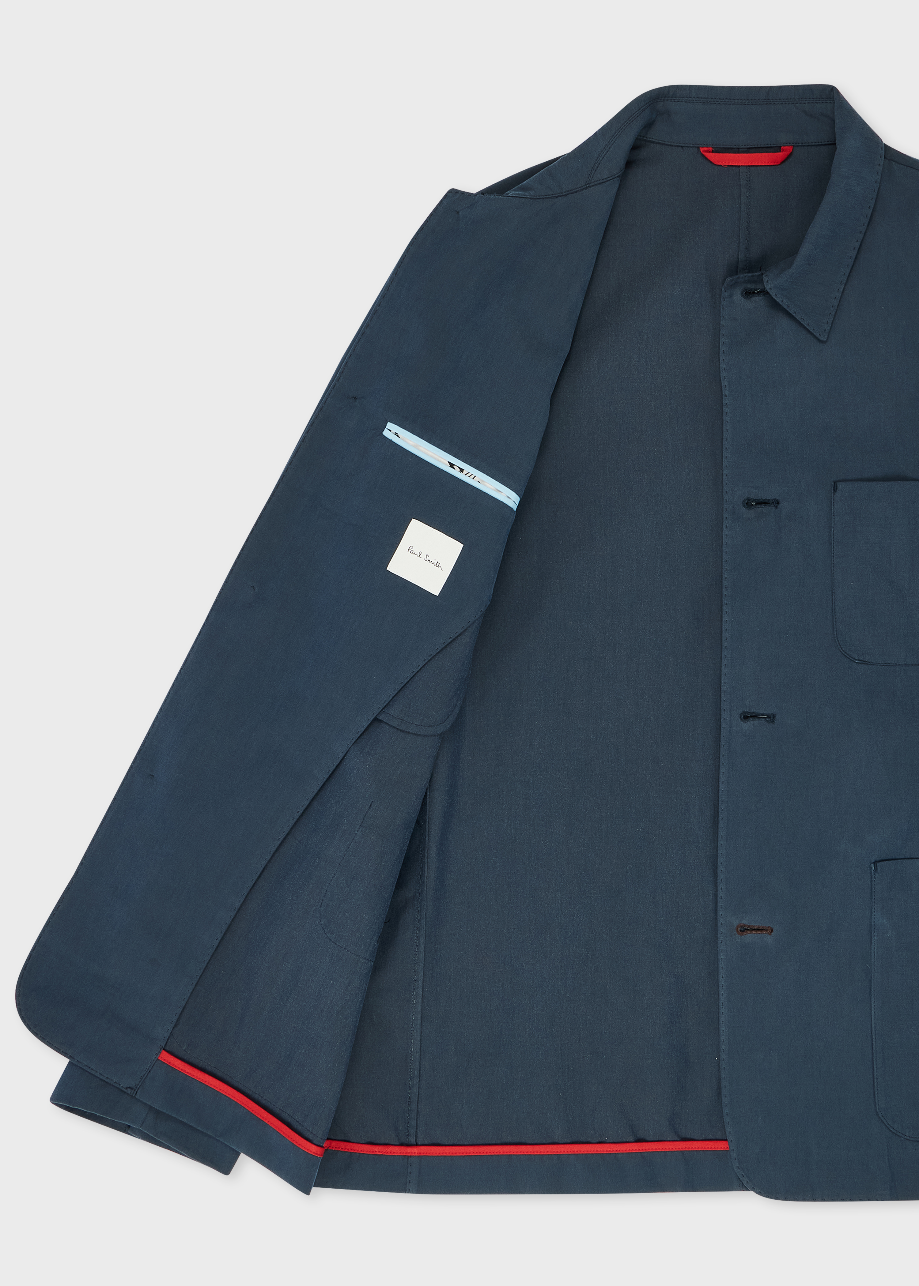 Washed Navy Cotton-Lyocell Work Jacket