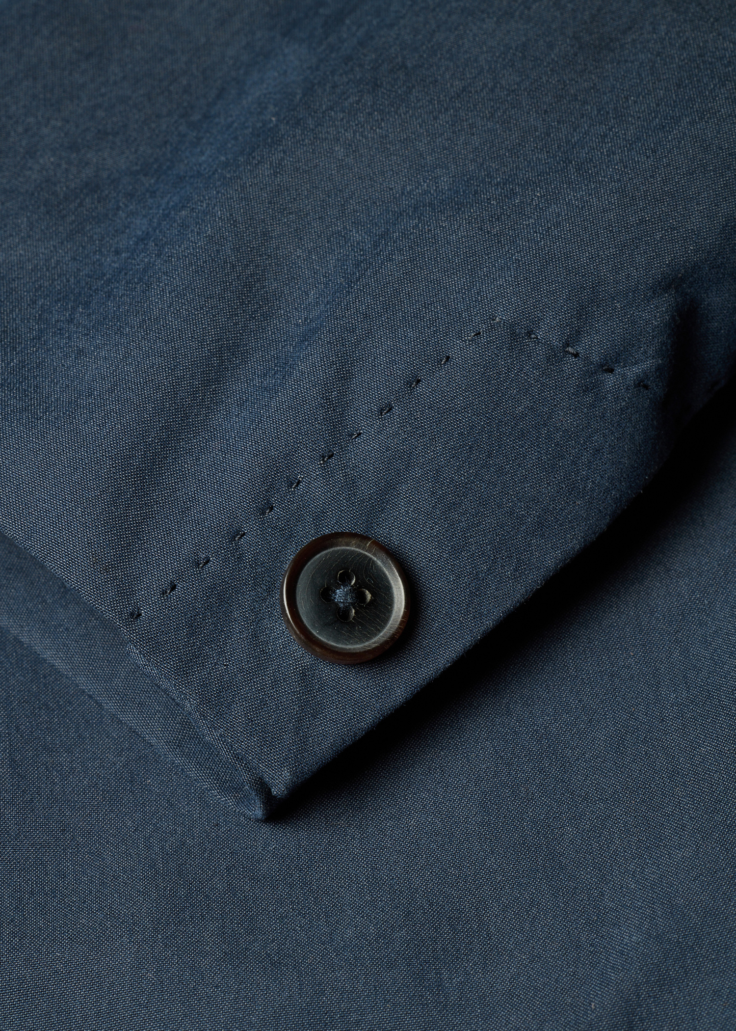 Washed Navy Cotton-Lyocell Work Jacket
