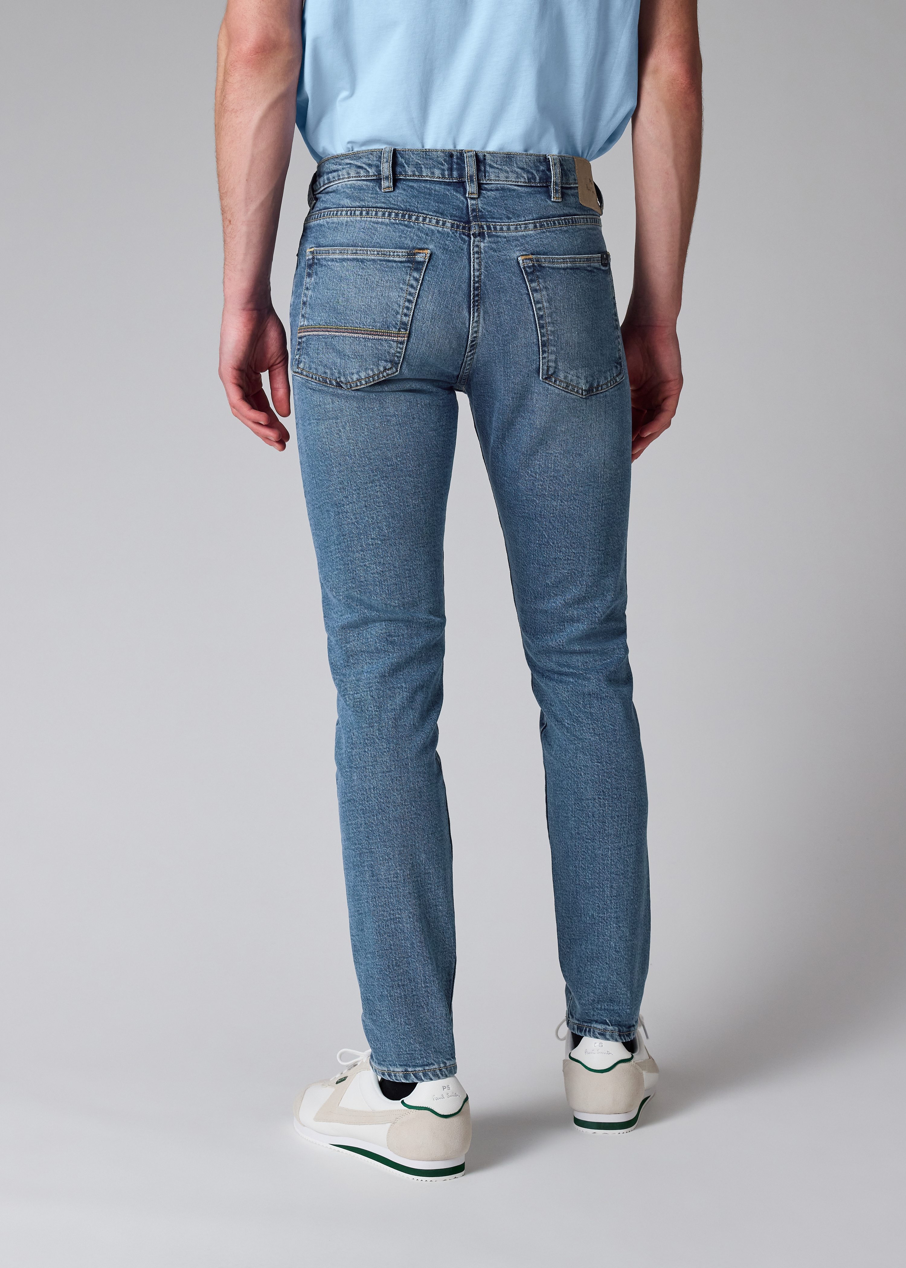 Tapered-Fit Blue-Wash 'Blue Black Stretch' Jeans