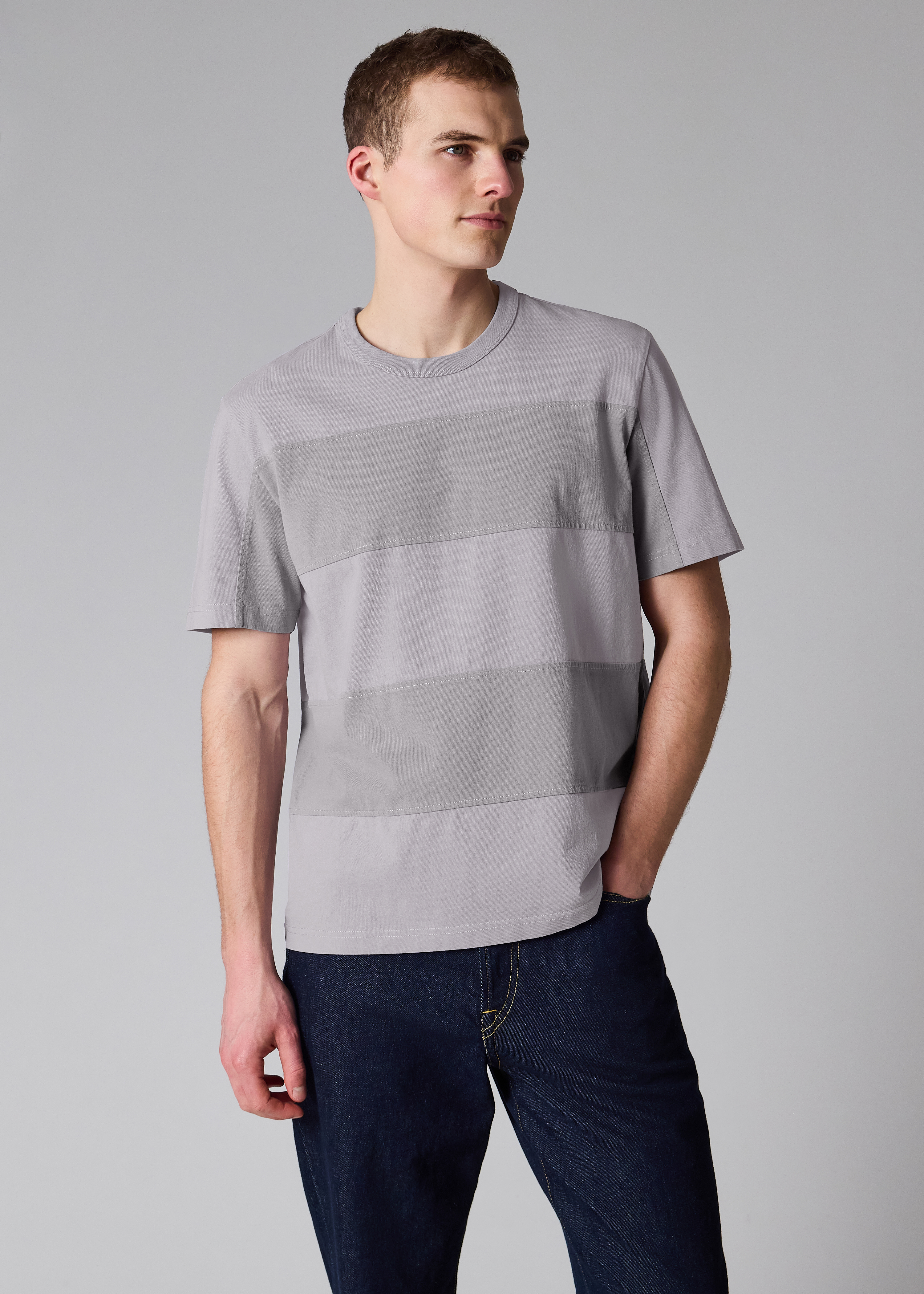 Mauve Block Stripe T-Shirt