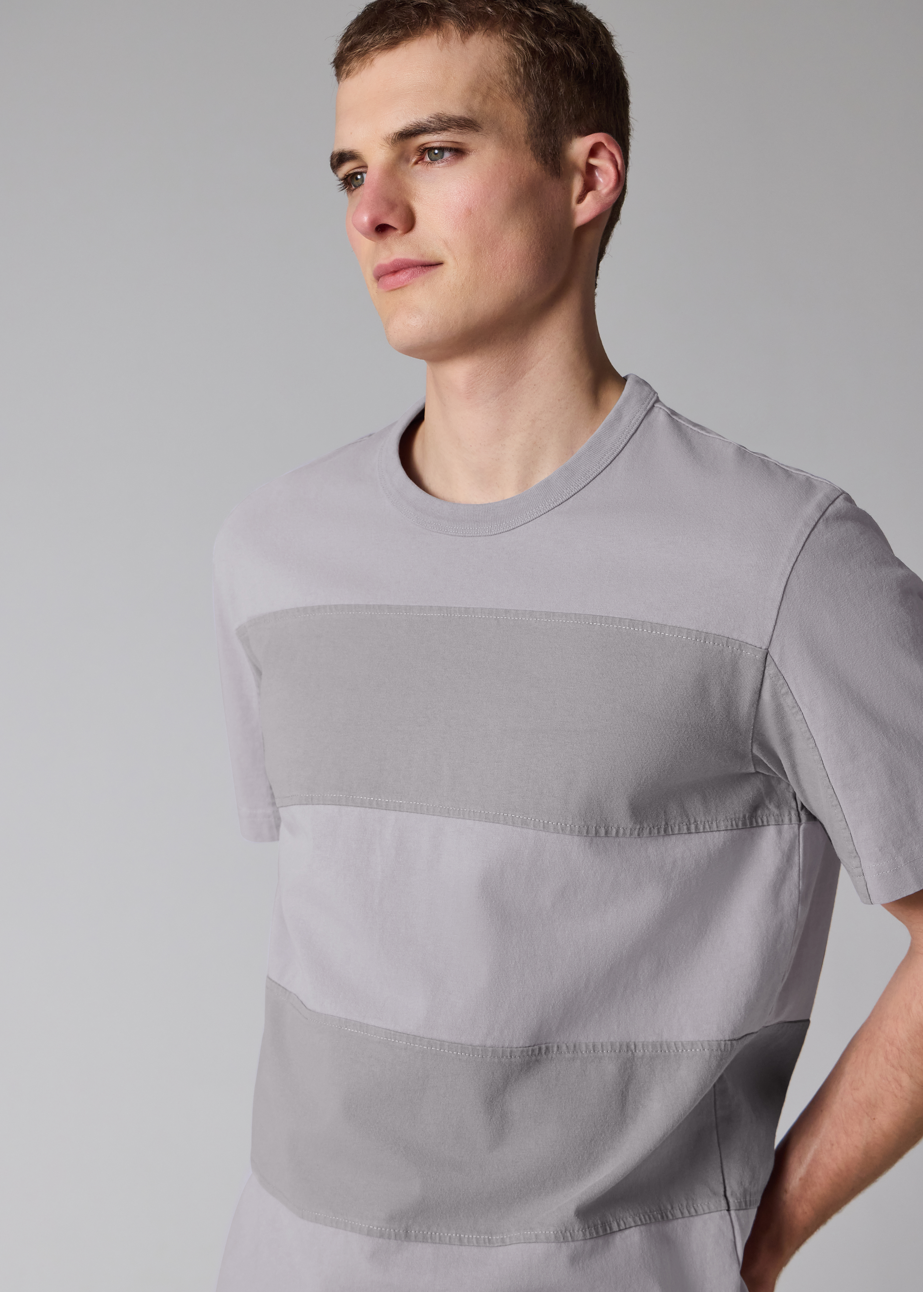 Mauve Block Stripe T-Shirt