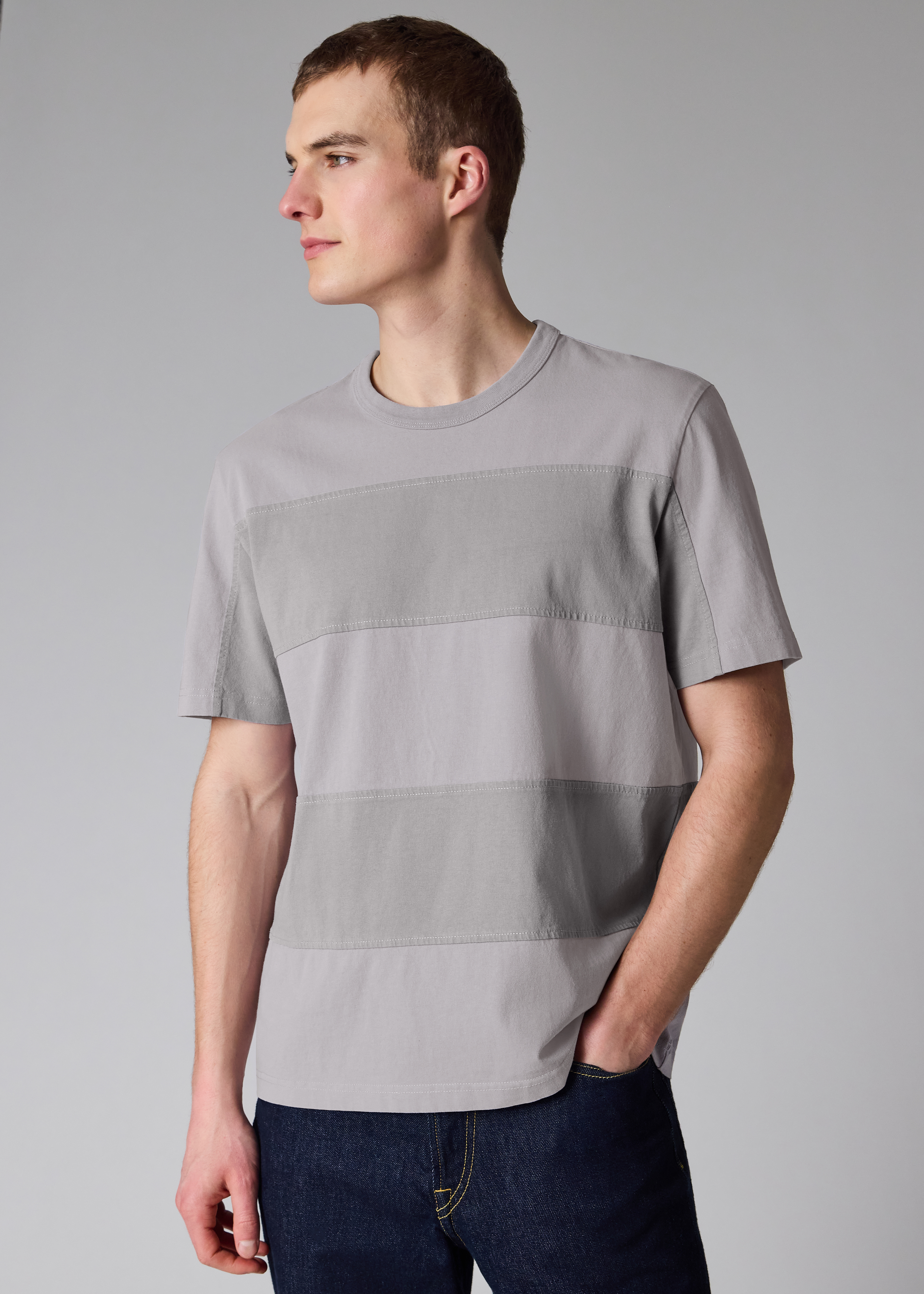 Mauve Block Stripe T-Shirt