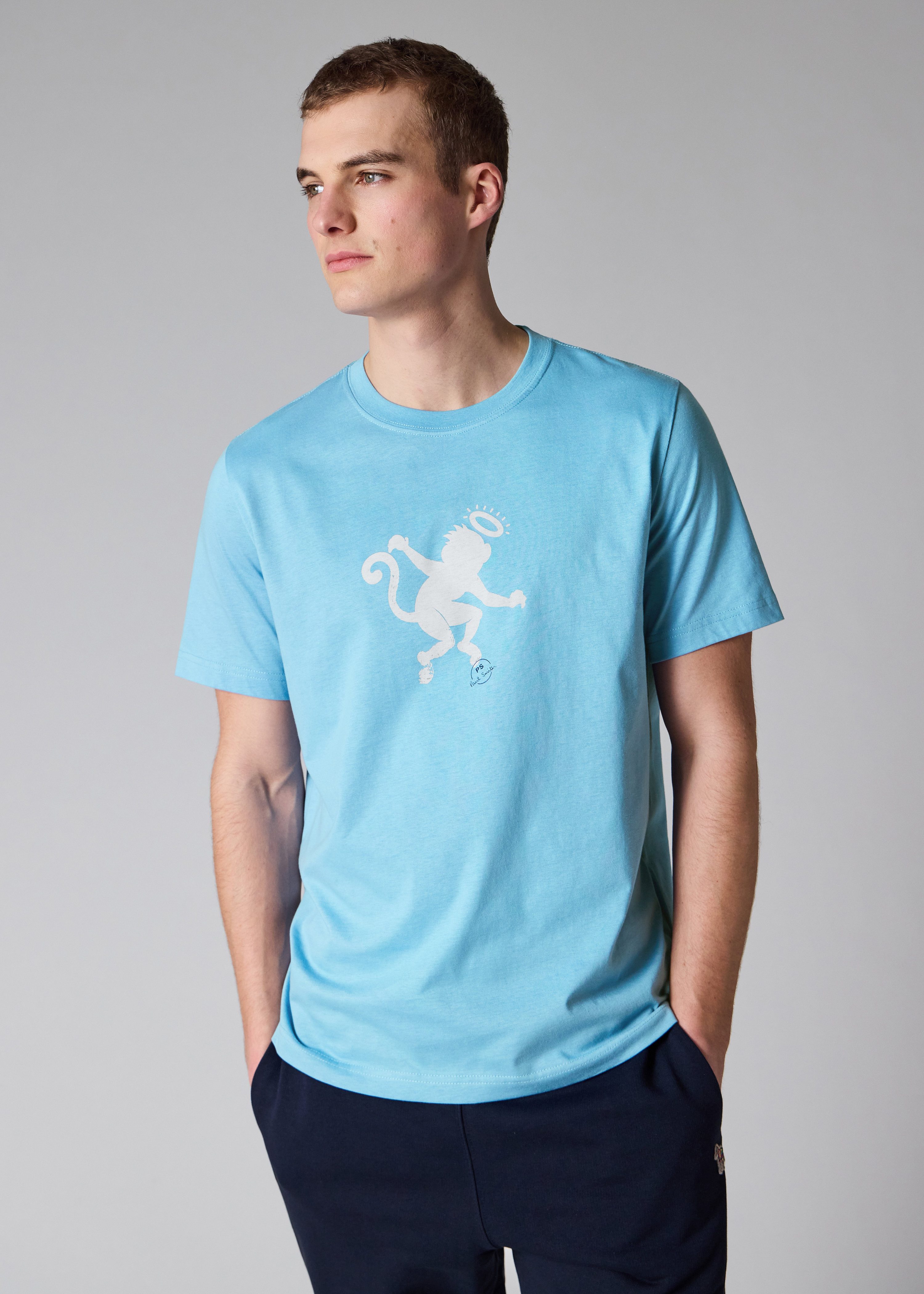 Light Blue 'Angel Monkey' Print T-Shirt