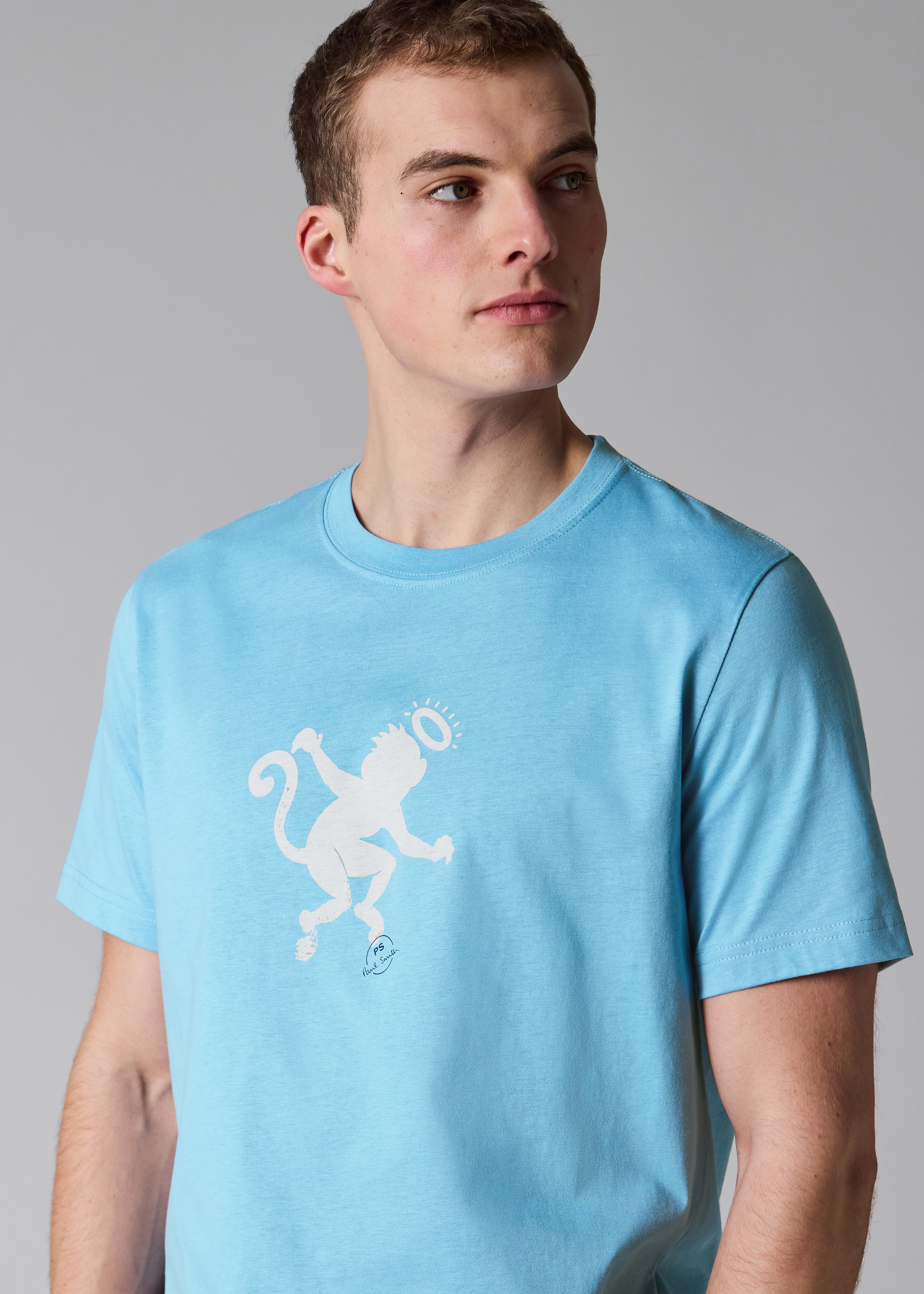 Light Blue 'Angel Monkey' Print T-Shirt