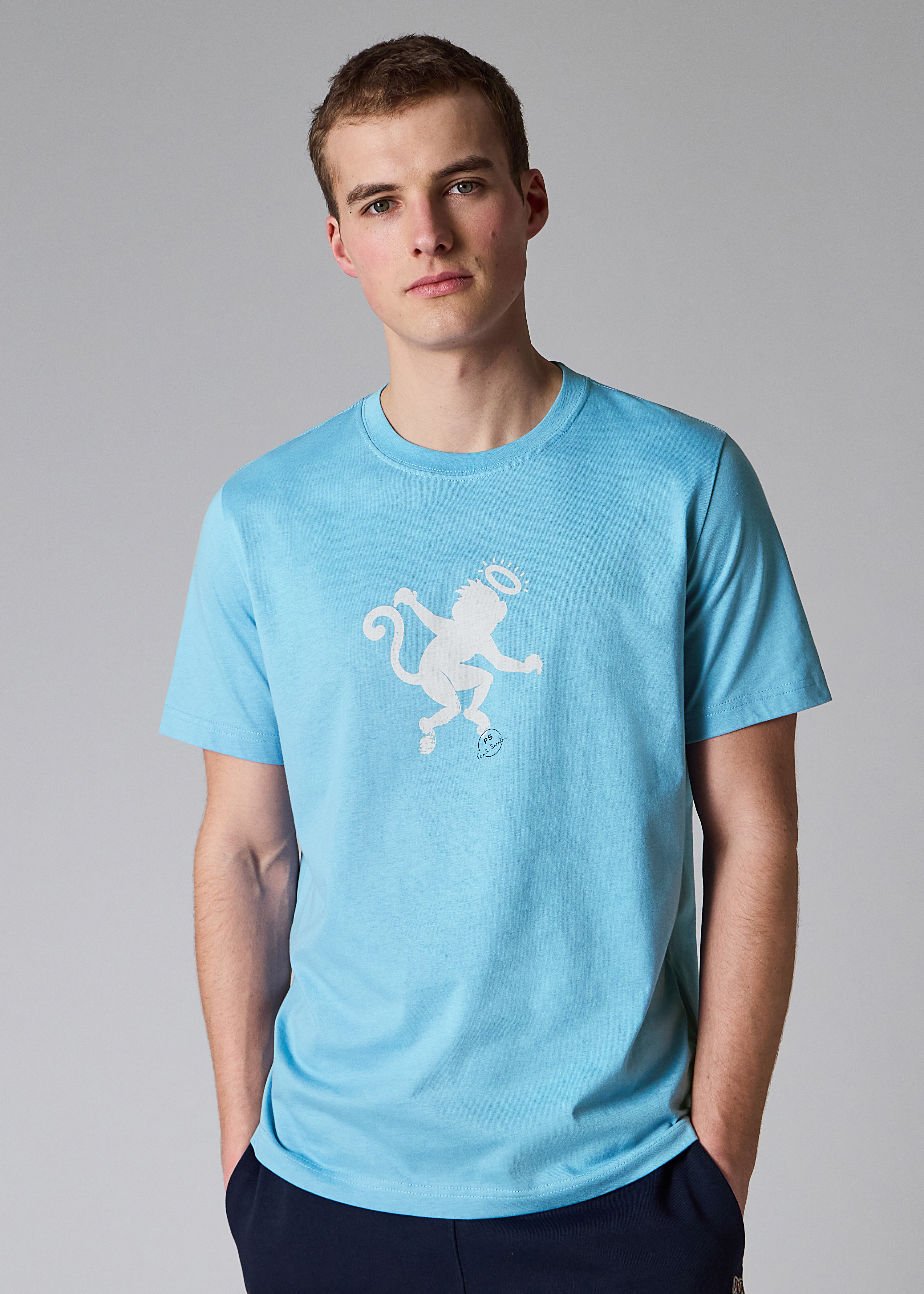 Light Blue 'Angel Monkey' Print T-Shirt
