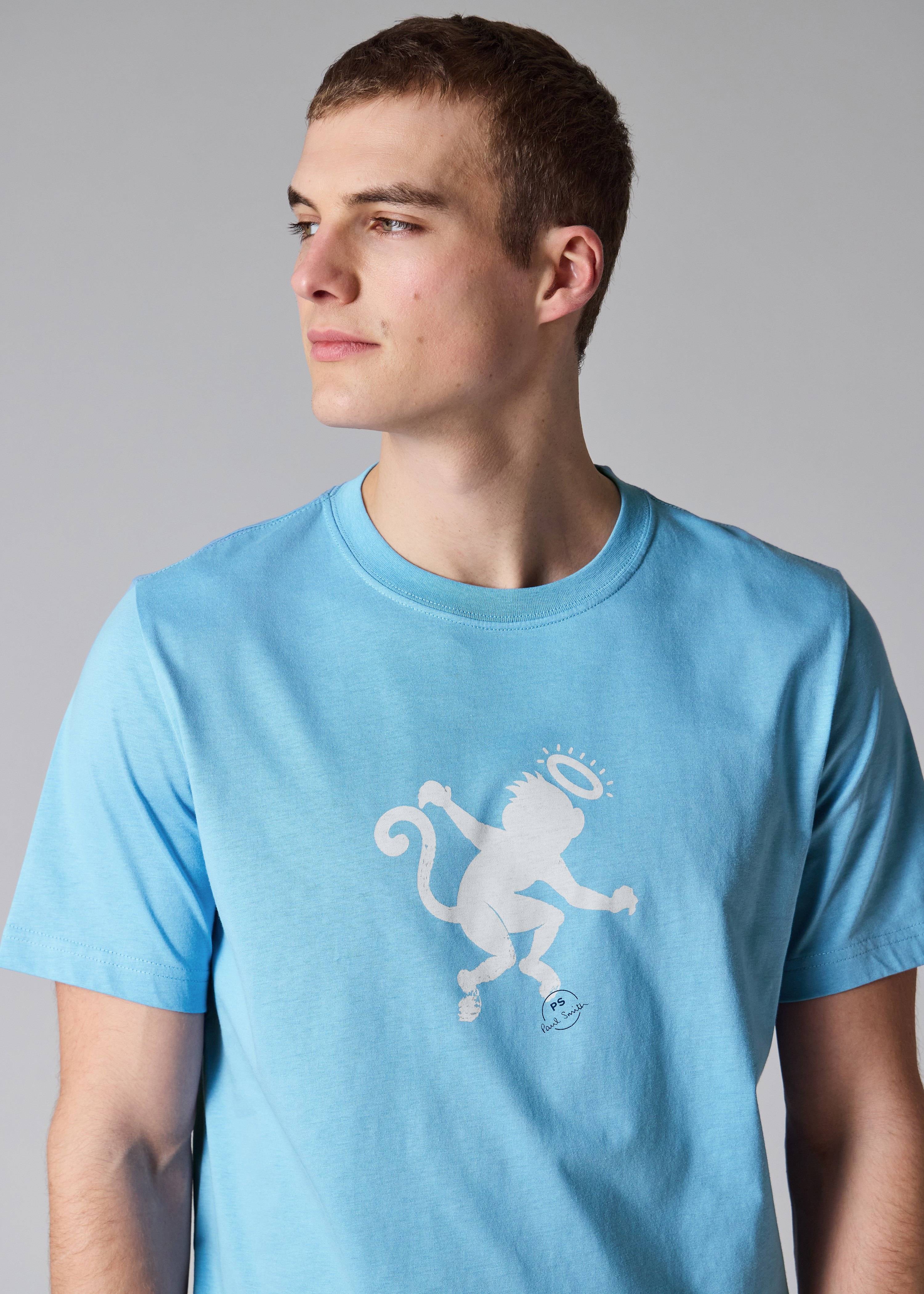 Light Blue 'Angel Monkey' Print T-Shirt