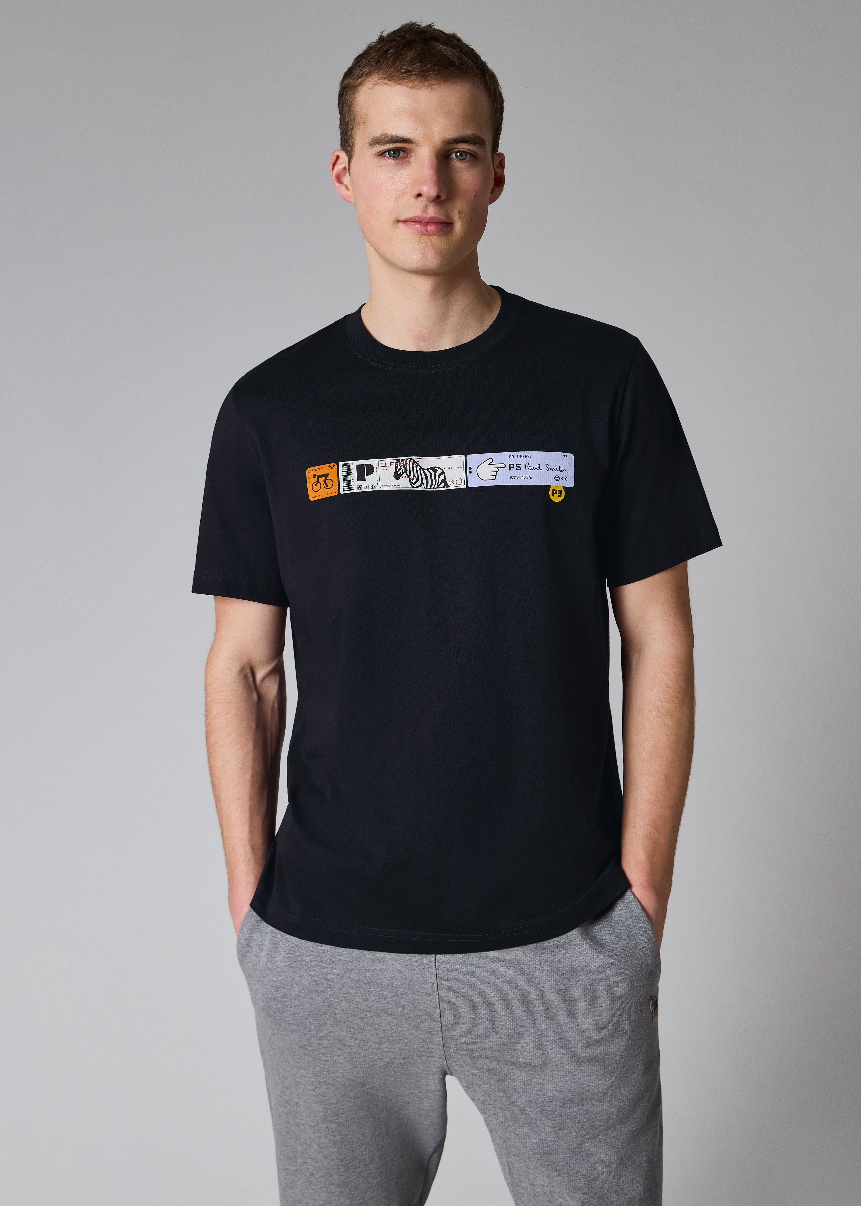 Navy 'Tickets' Print T-Shirt