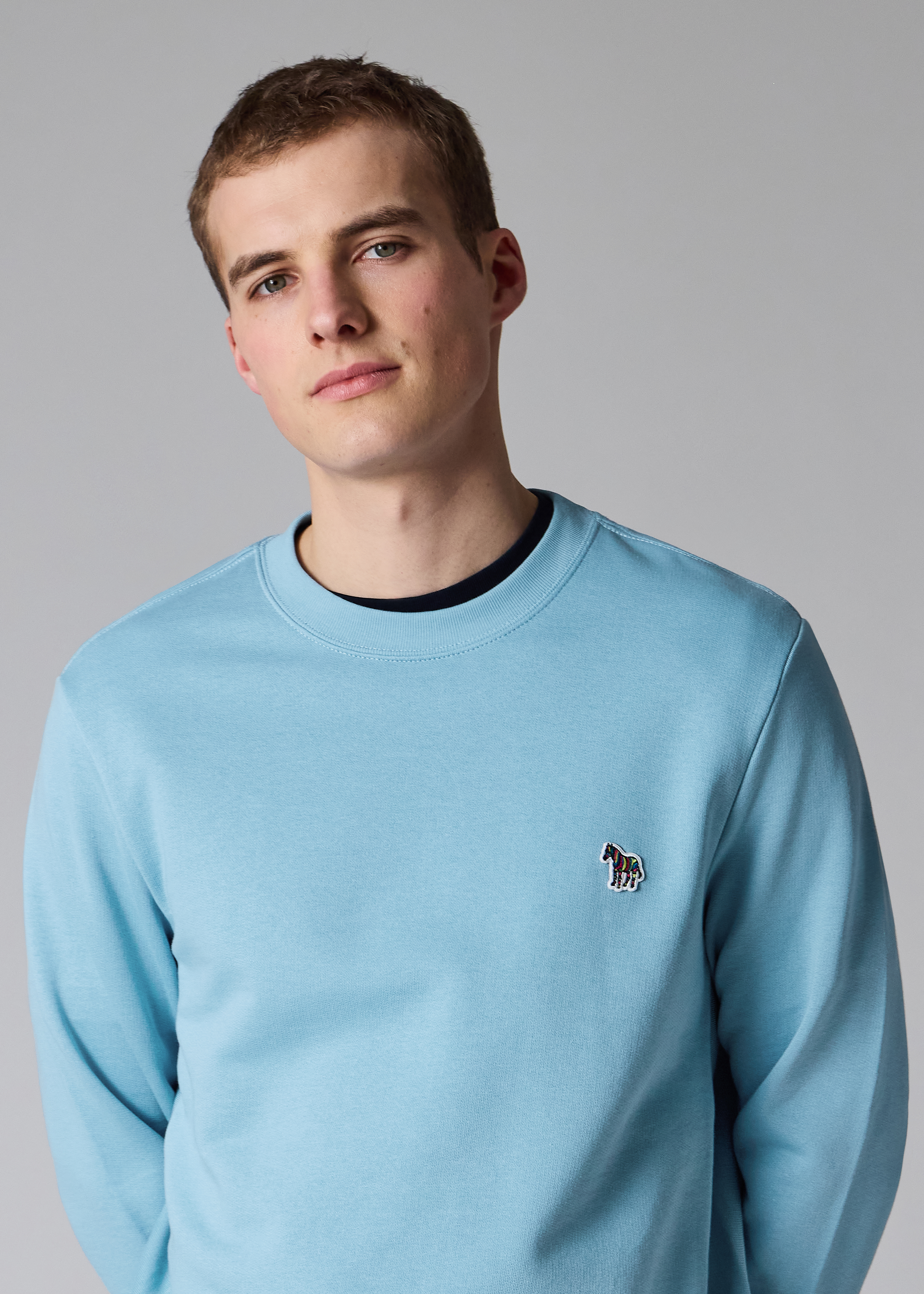 Sky Blue Organic Cotton Zebra Logo Sweatshirt