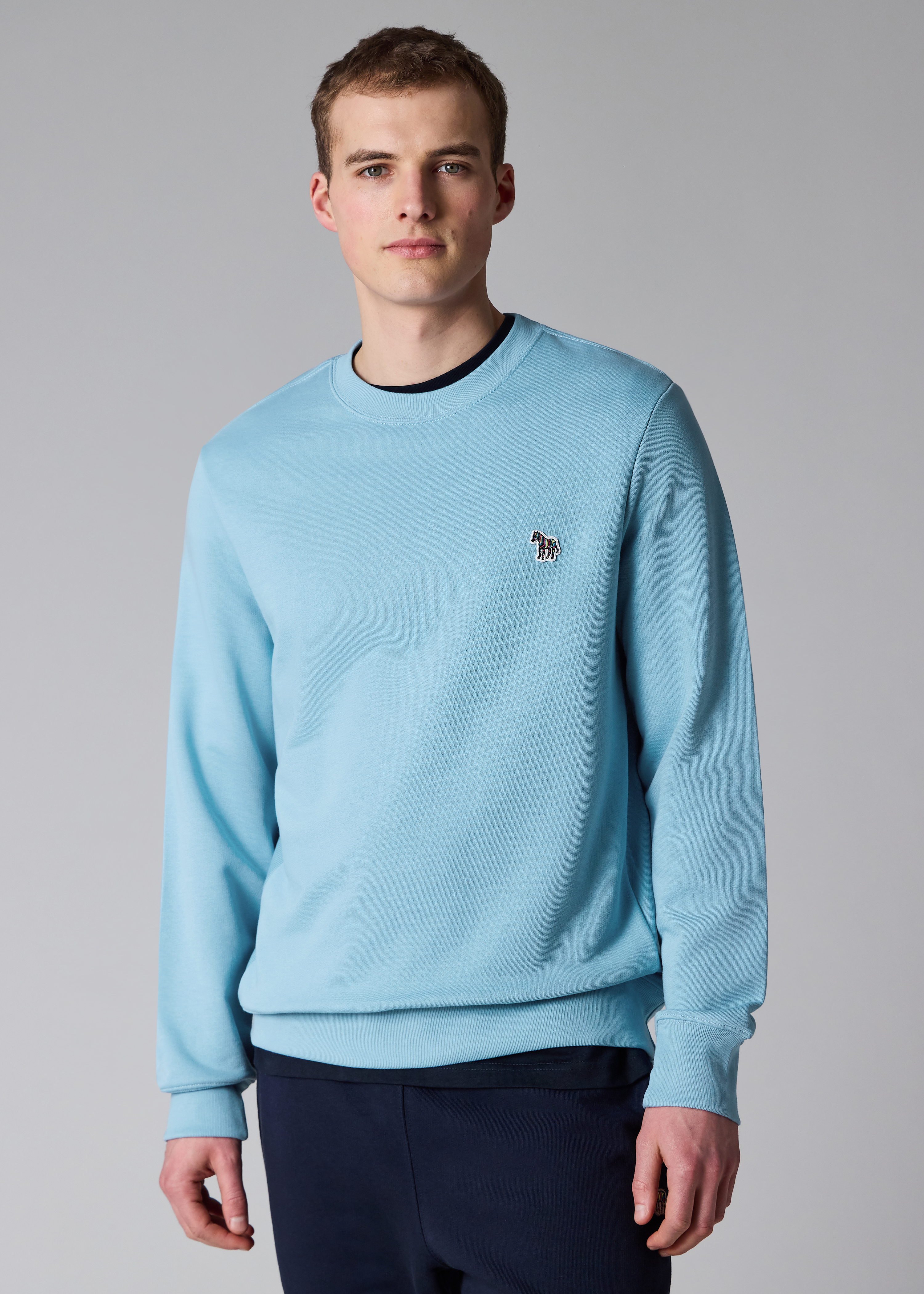 Sky Blue Organic Cotton Zebra Logo Sweatshirt