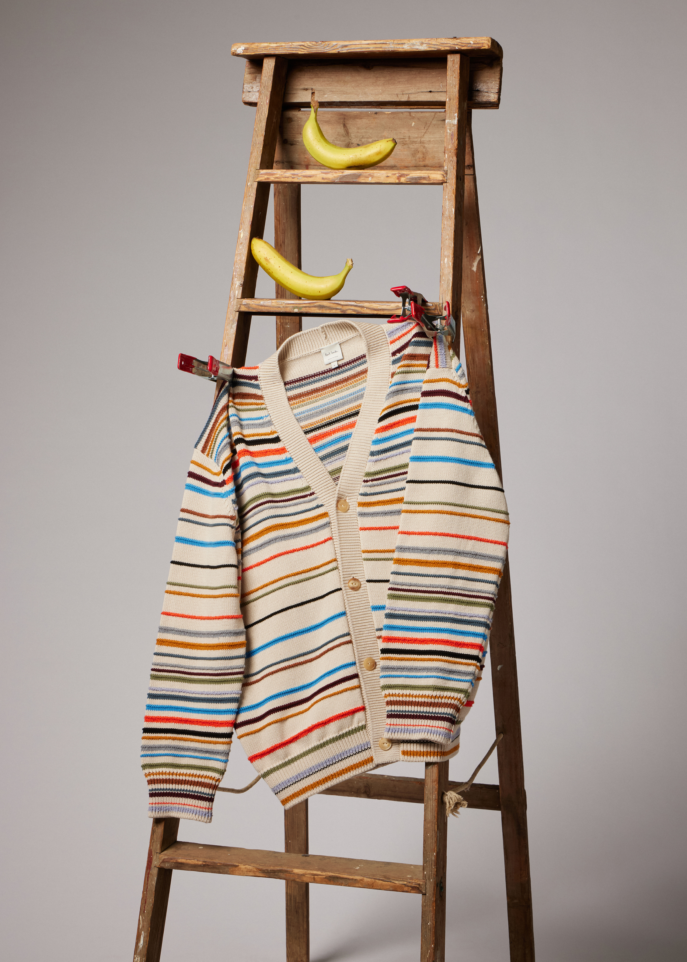 Ecru 'Cairo Stripe' Cotton-Blend Cardigan