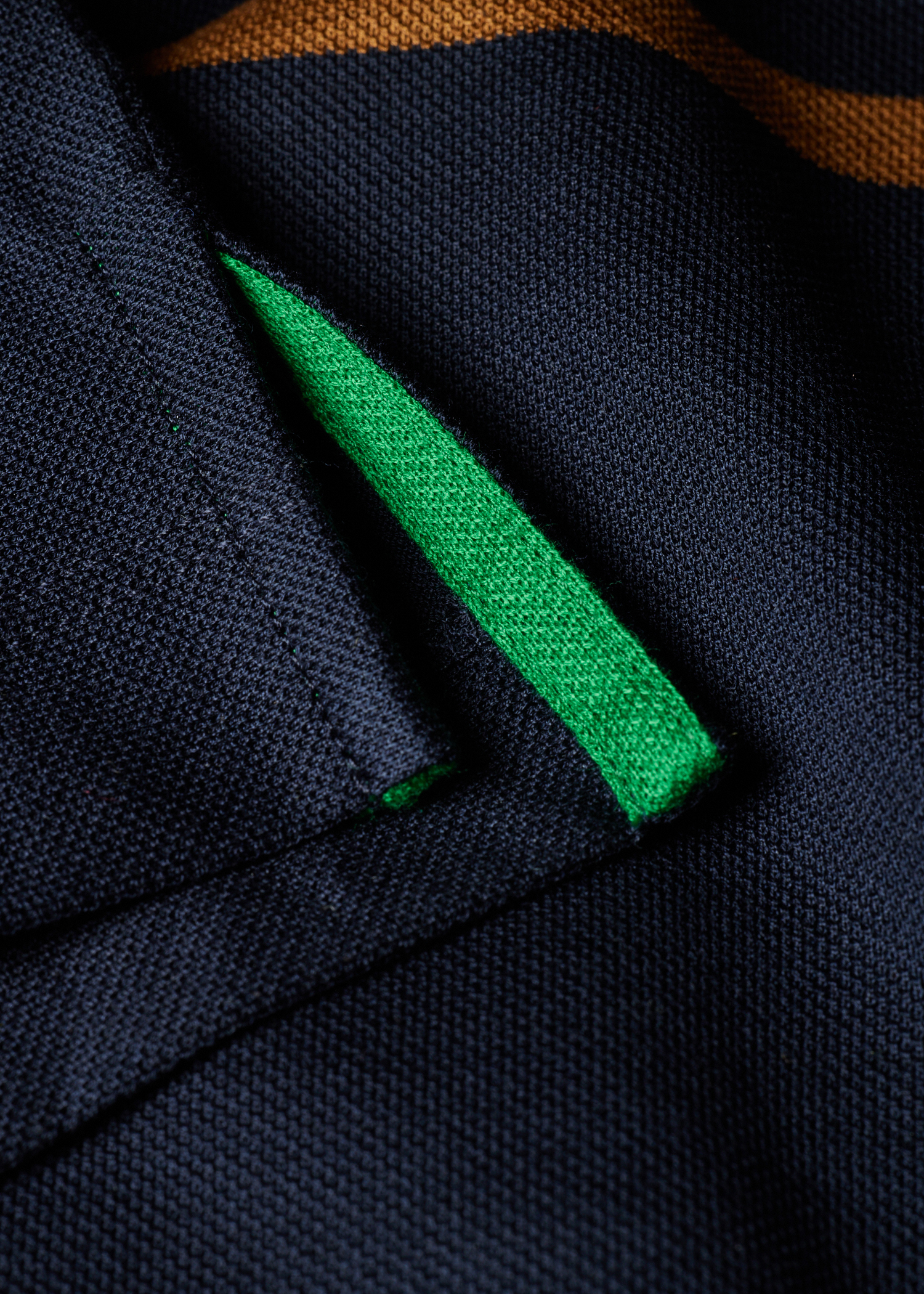 Navy Stripe Cotton Polo Shirt