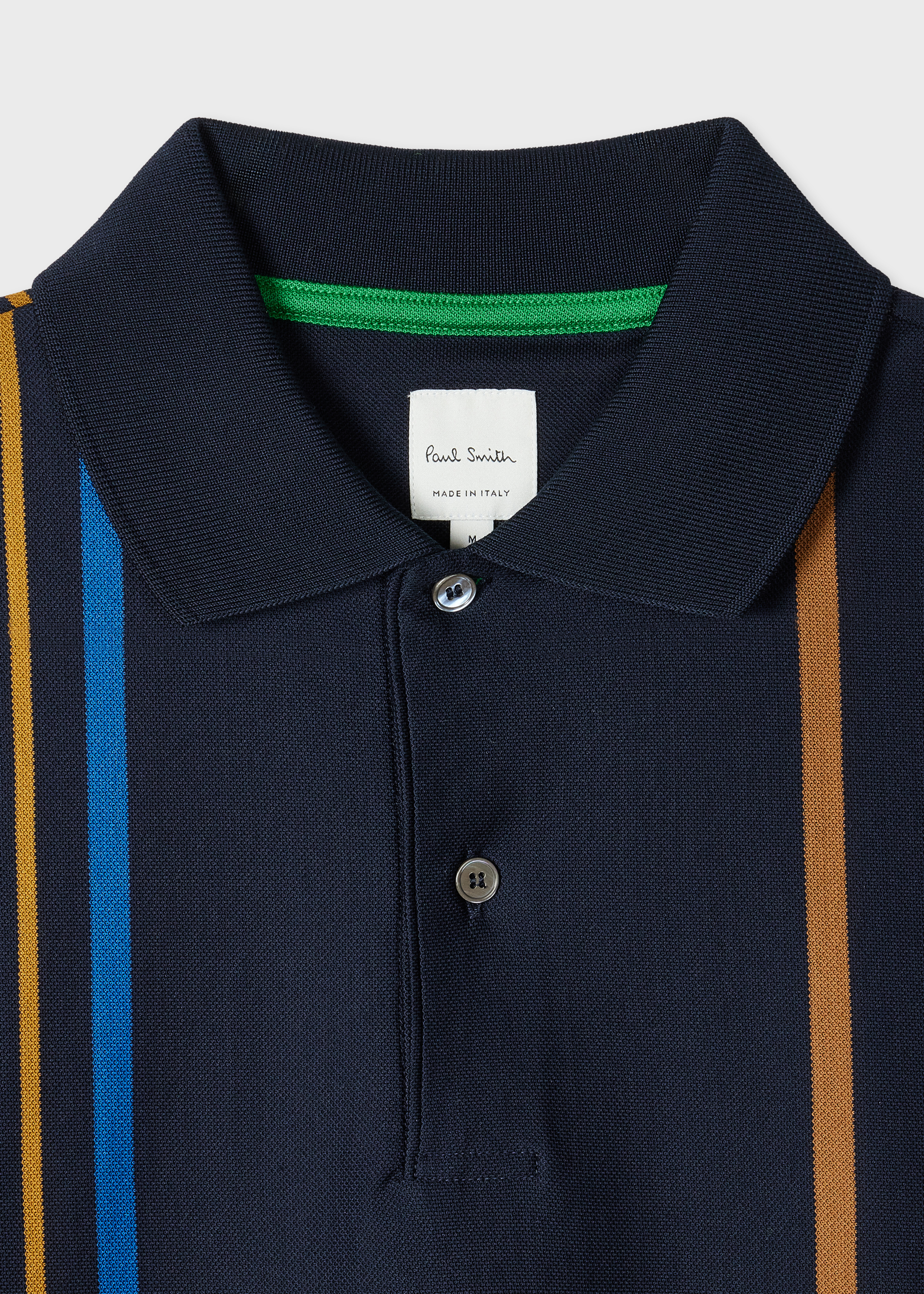 Navy Stripe Cotton Polo Shirt