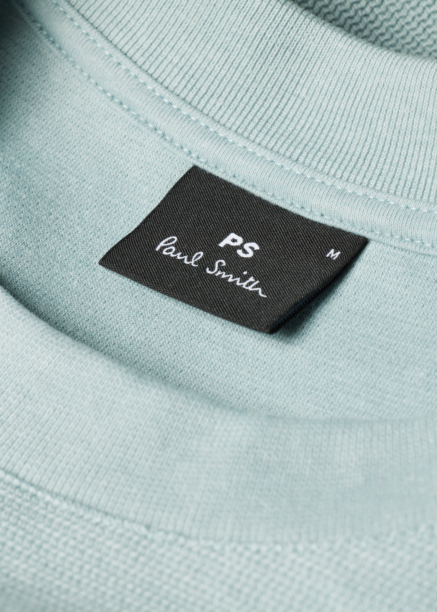 Light Blue Textured Sweatshirt with Contrast Embroidery