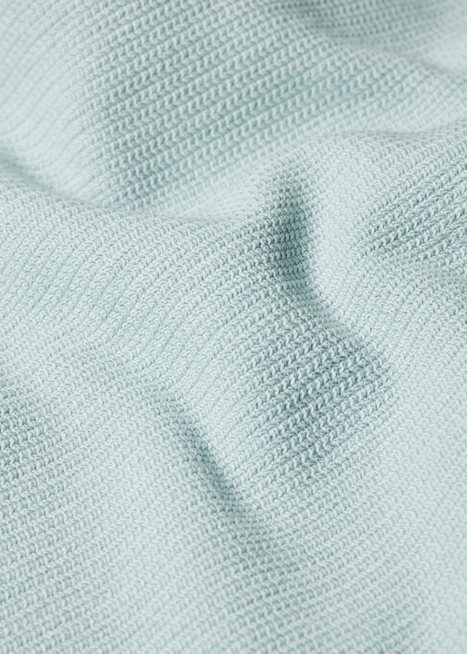 Light Blue Textured Sweatshirt with Contrast Embroidery