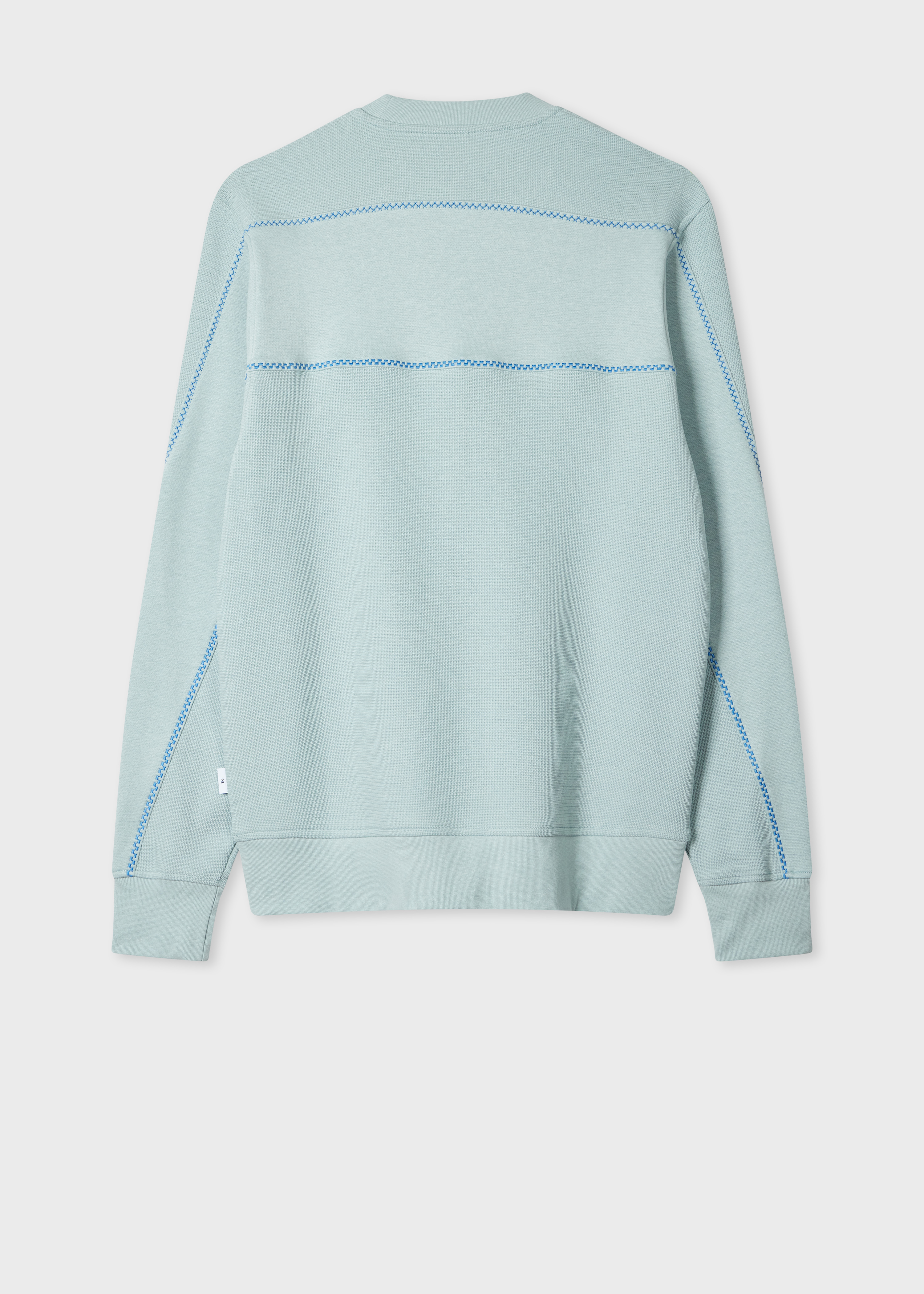 Light Blue Textured Sweatshirt with Contrast Embroidery