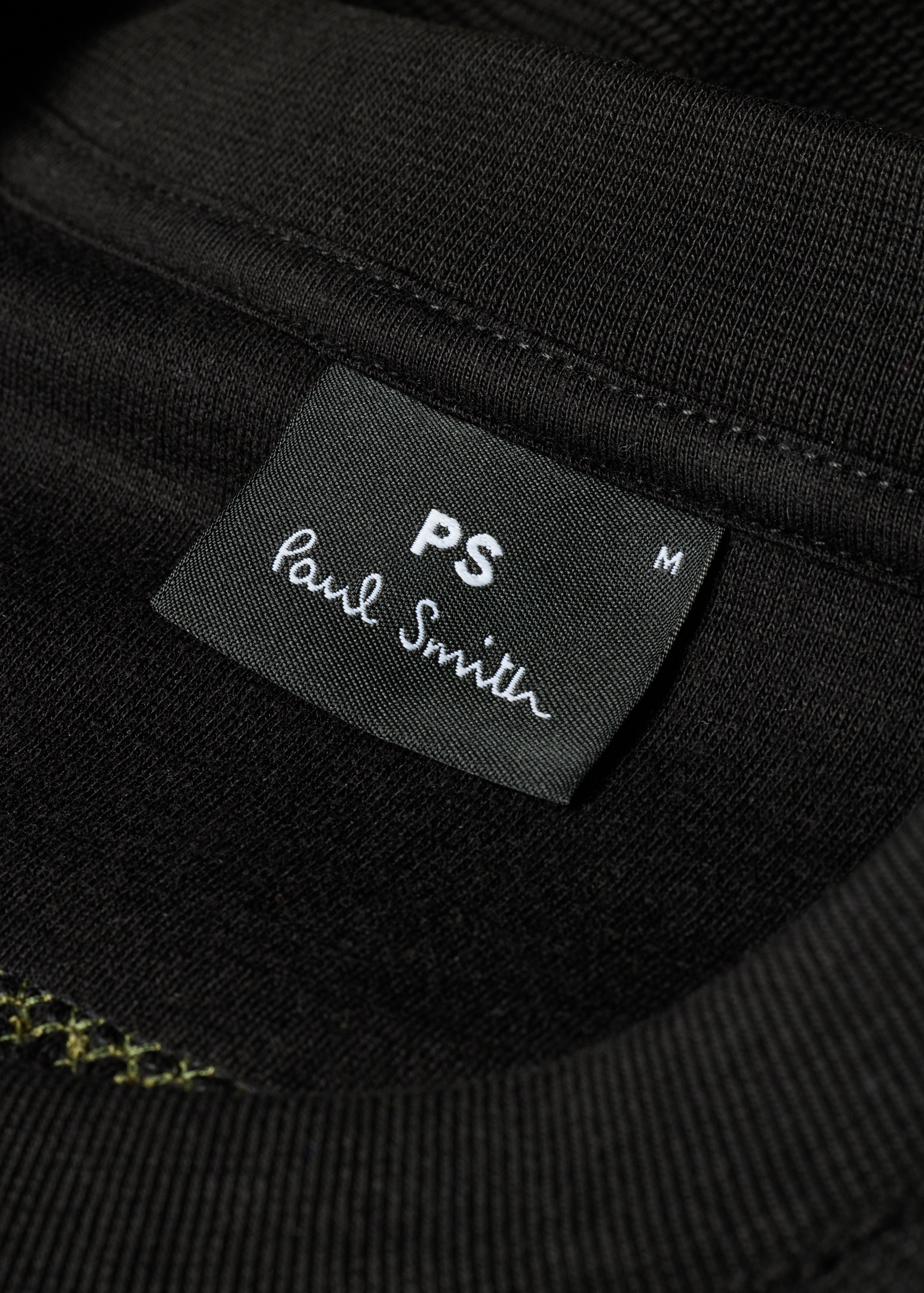 Black Textured Sweatshirt with Contrast Embroidery