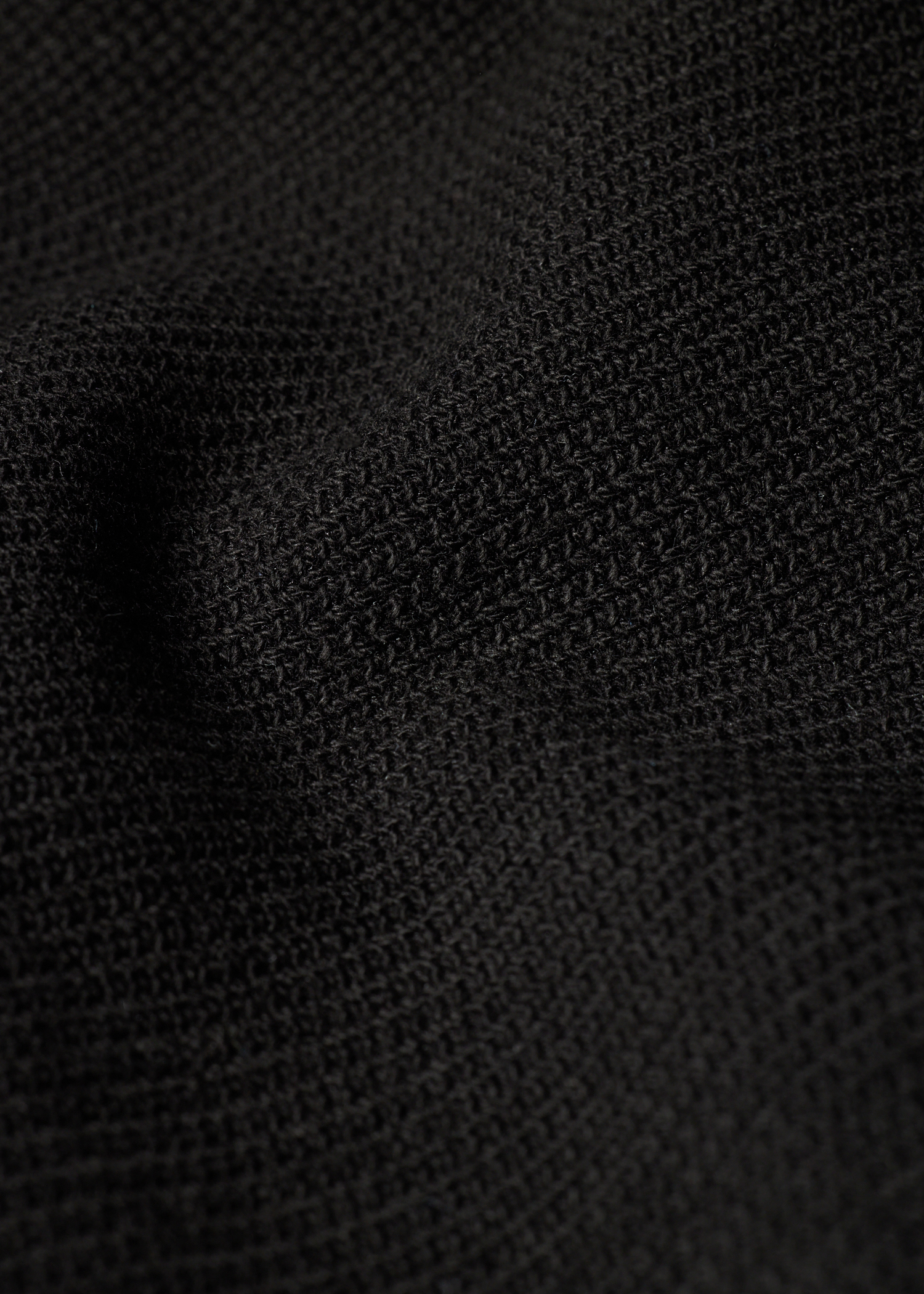 Black Textured Sweatshirt with Contrast Embroidery