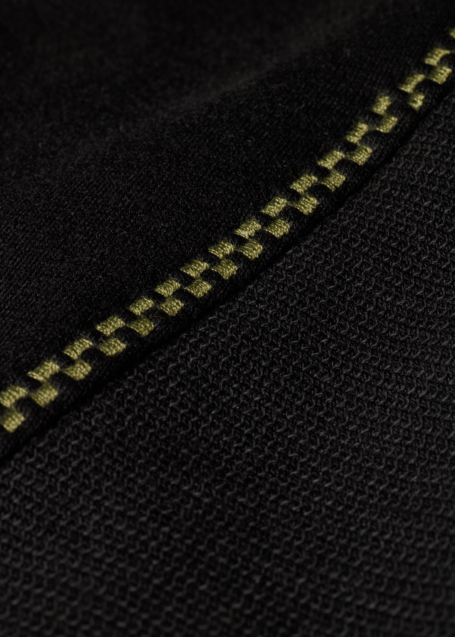 Black Textured Sweatshirt with Contrast Embroidery