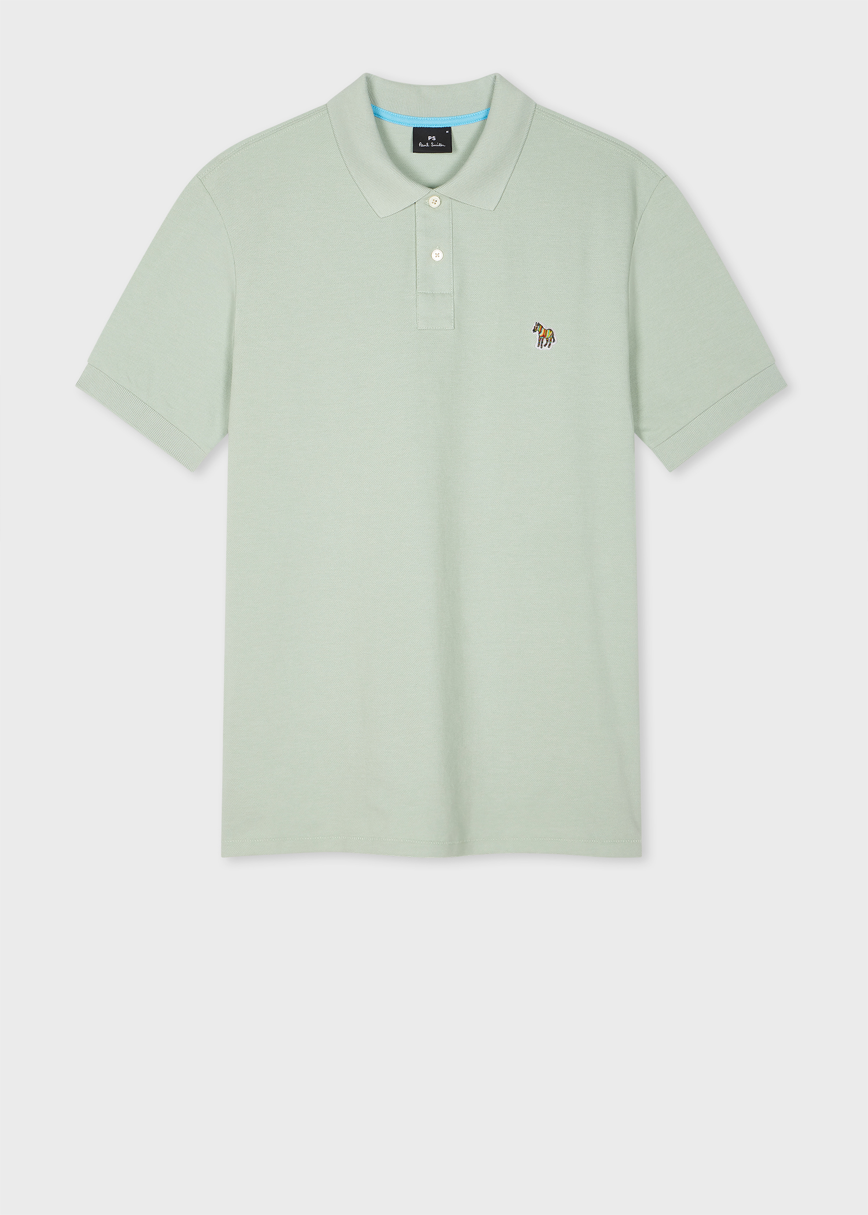 Sage Green Organic Cotton Zebra Polo Shirt