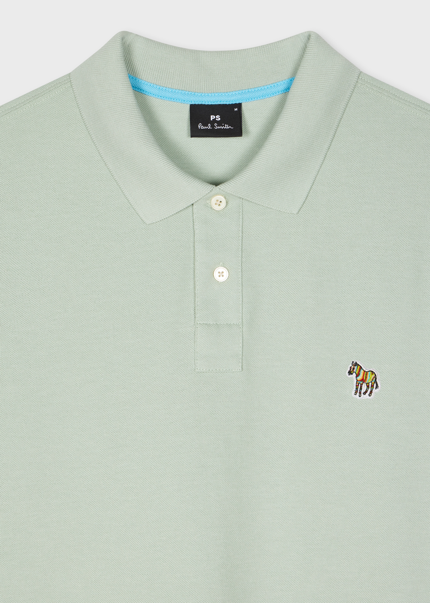 Sage Green Organic Cotton Zebra Polo Shirt