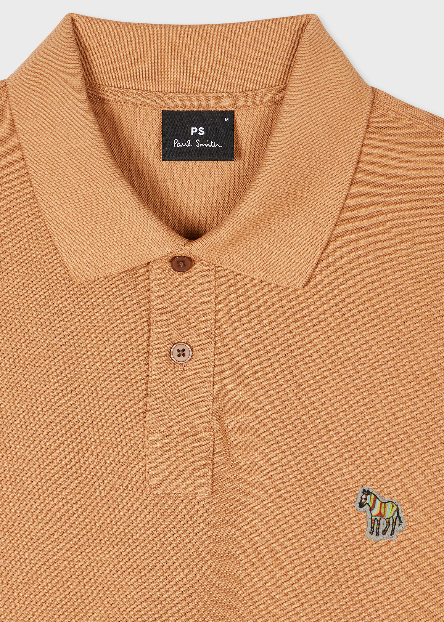 Light Tan Organic Cotton Zebra Polo Shirt