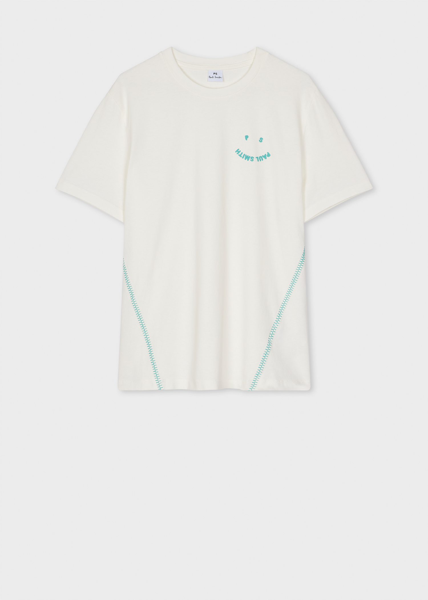 Women's Cotton Ecru Contrast 'Happy' T-Shirt
